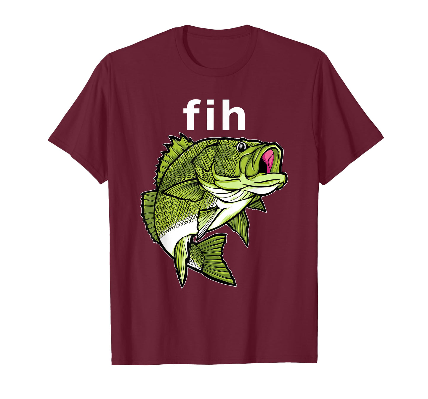 "Fih" Funny Misspelling Fish Meme, Simple Humor T-Shirt