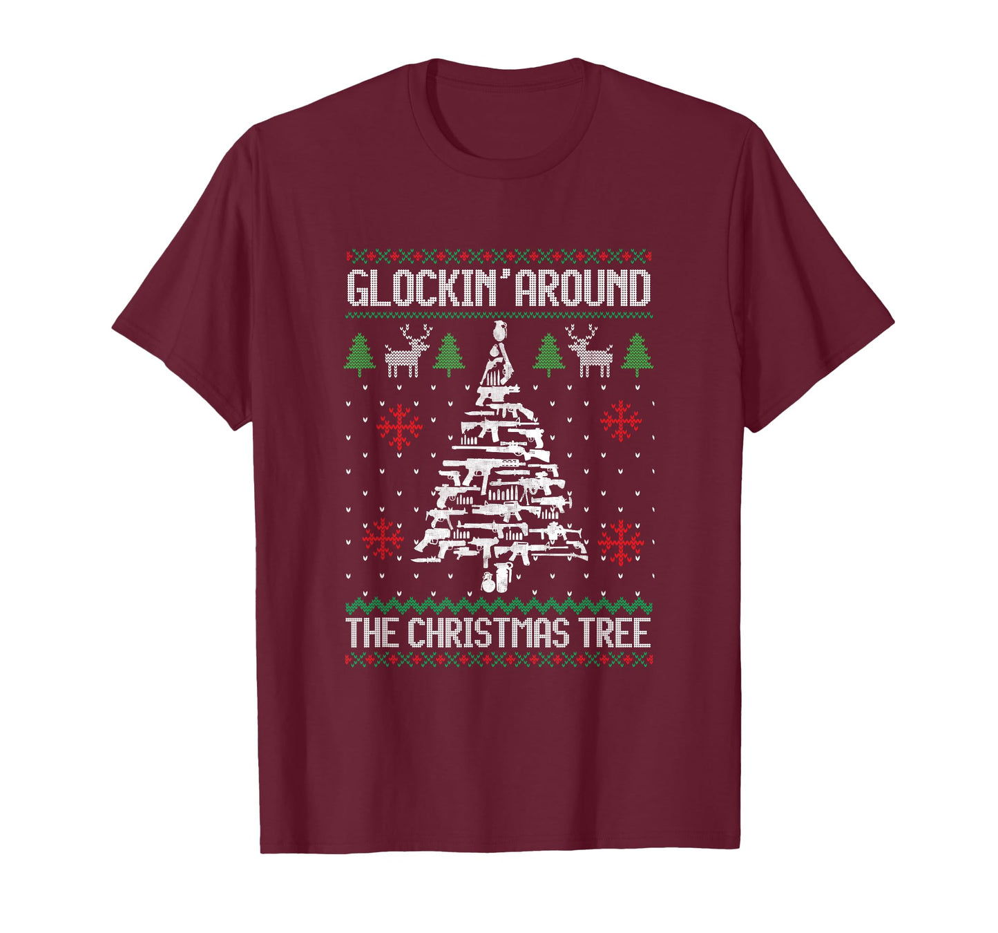 Funny Guns Ugly Christmas Sweaters for Gun Lovers Men Women T-Shirt