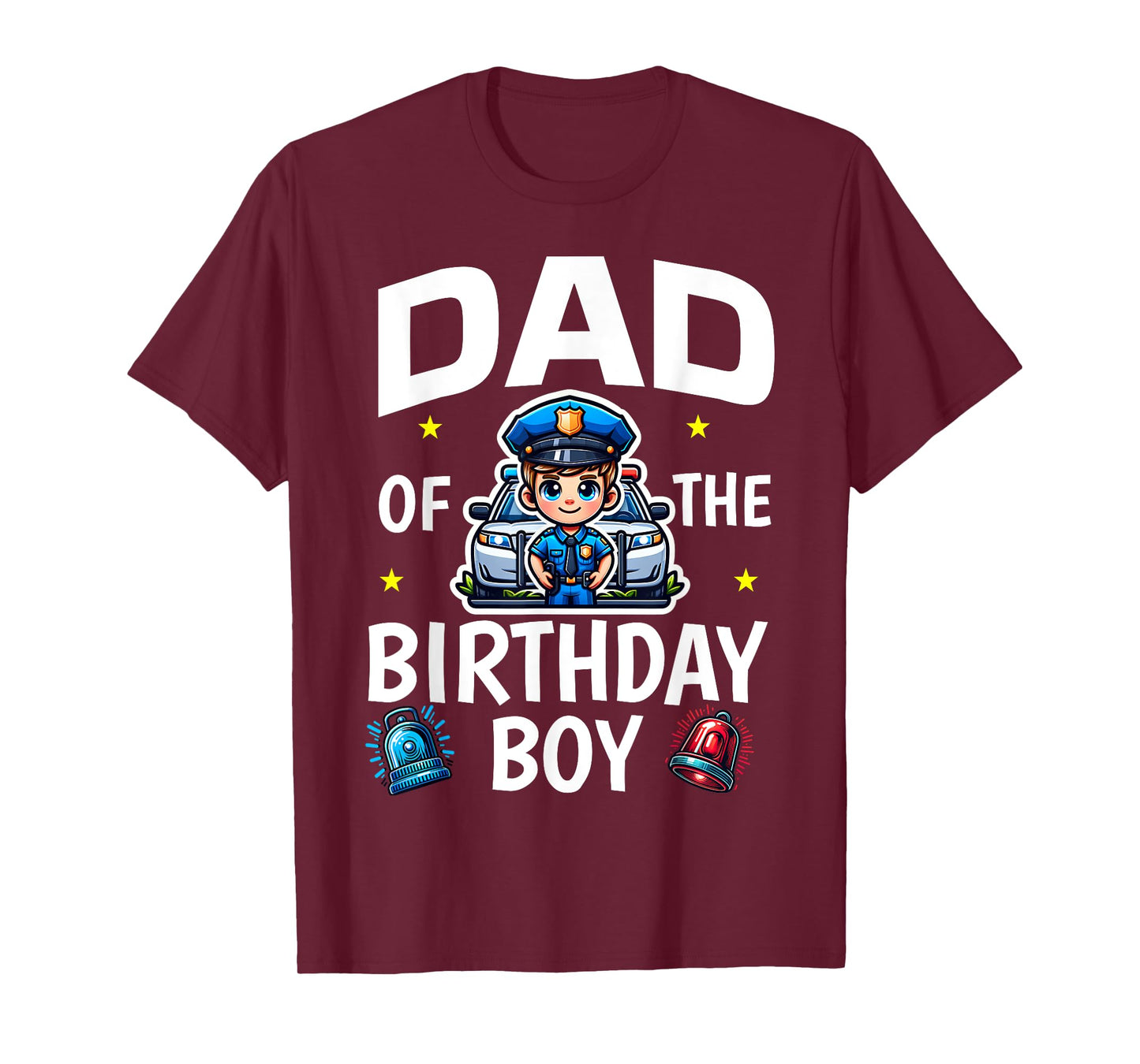 Dad Of The Birthday Boy Police Car Policeman Police Officer T-Shirt