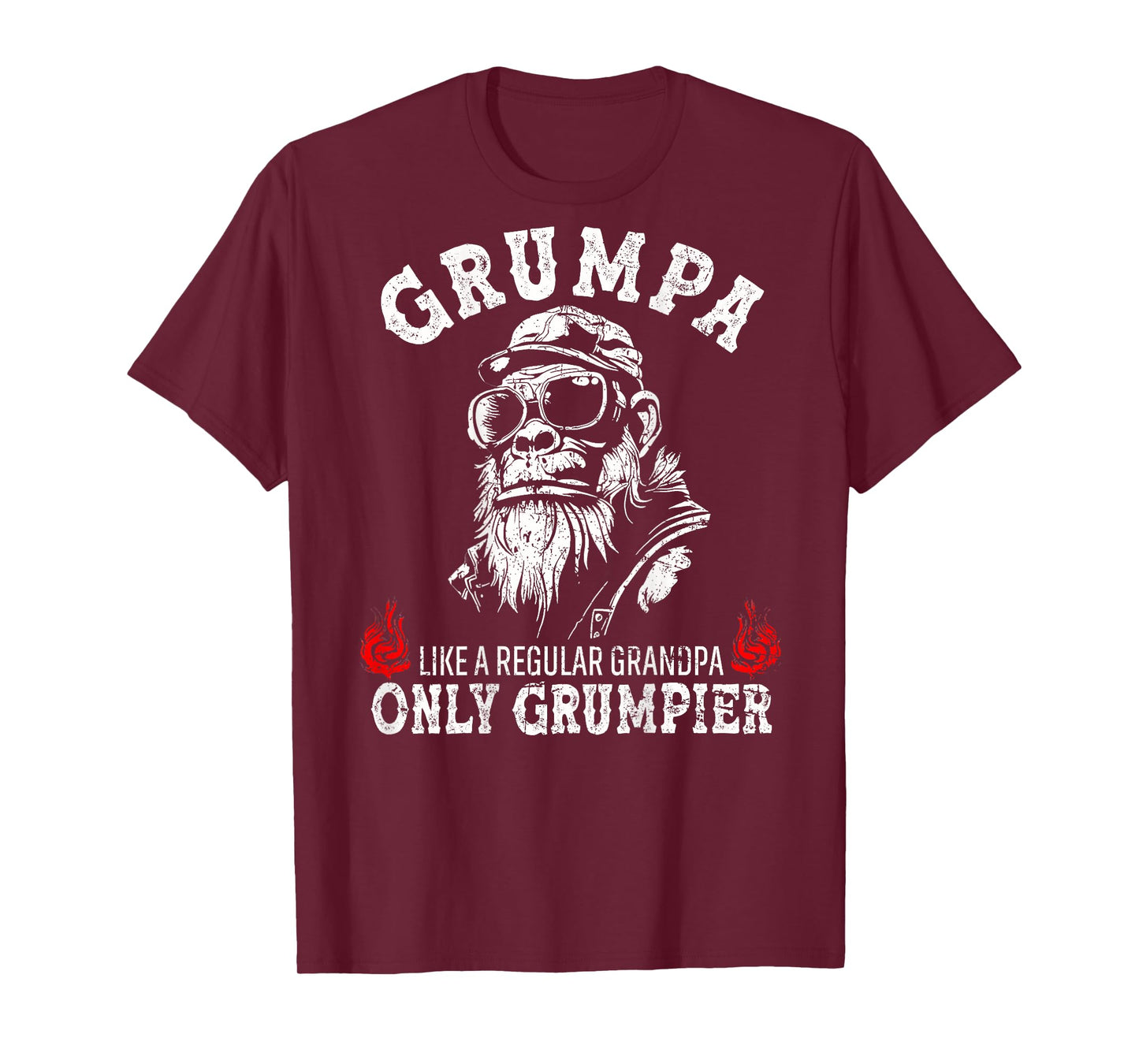 Grumpa Like A Regular Grandpa Only Grumpier Monkey (ON BACK) T-Shirt
