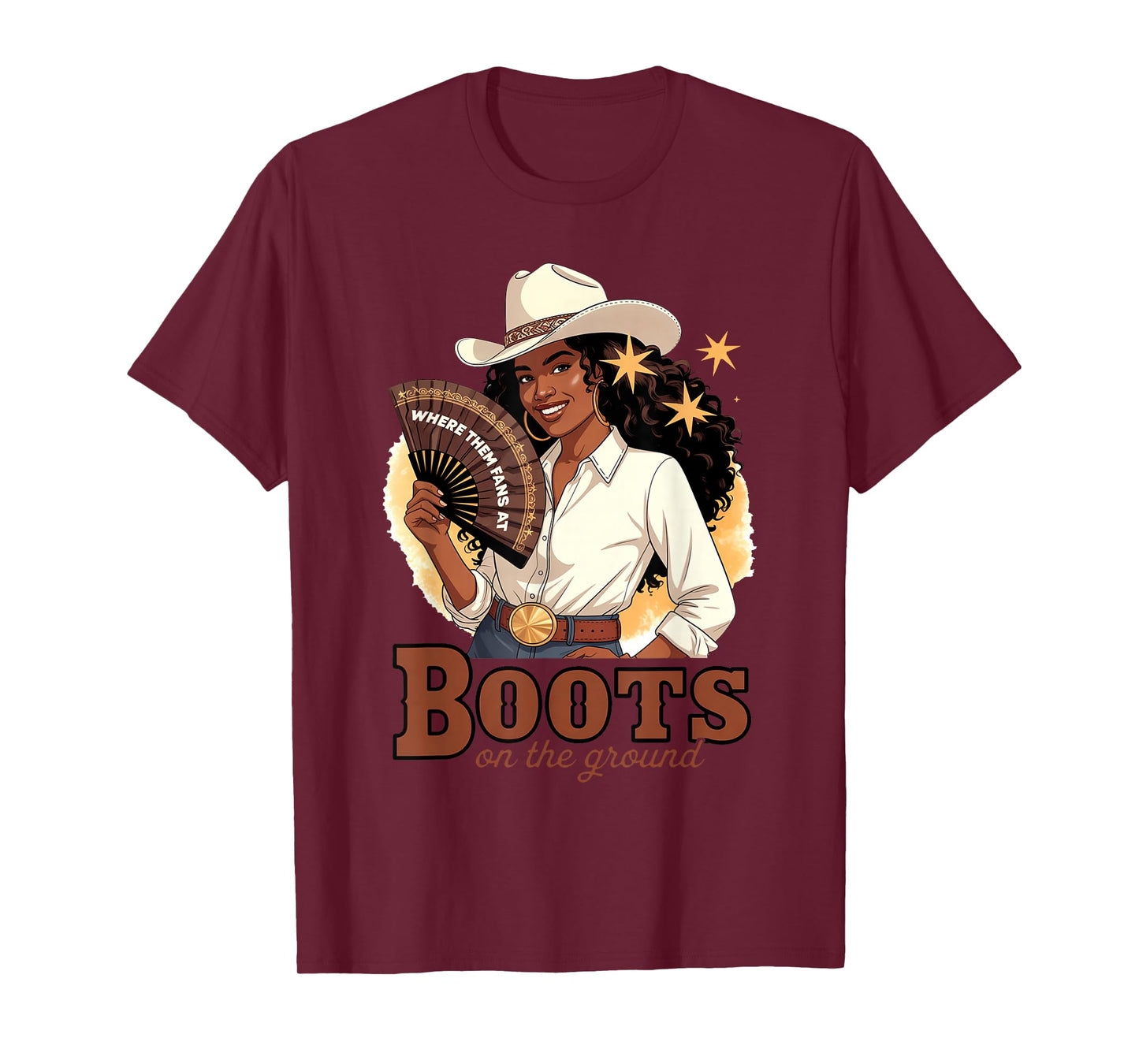 Boots On The Ground Juneteenth Cowgirl Where Them Fans At T-Shirt