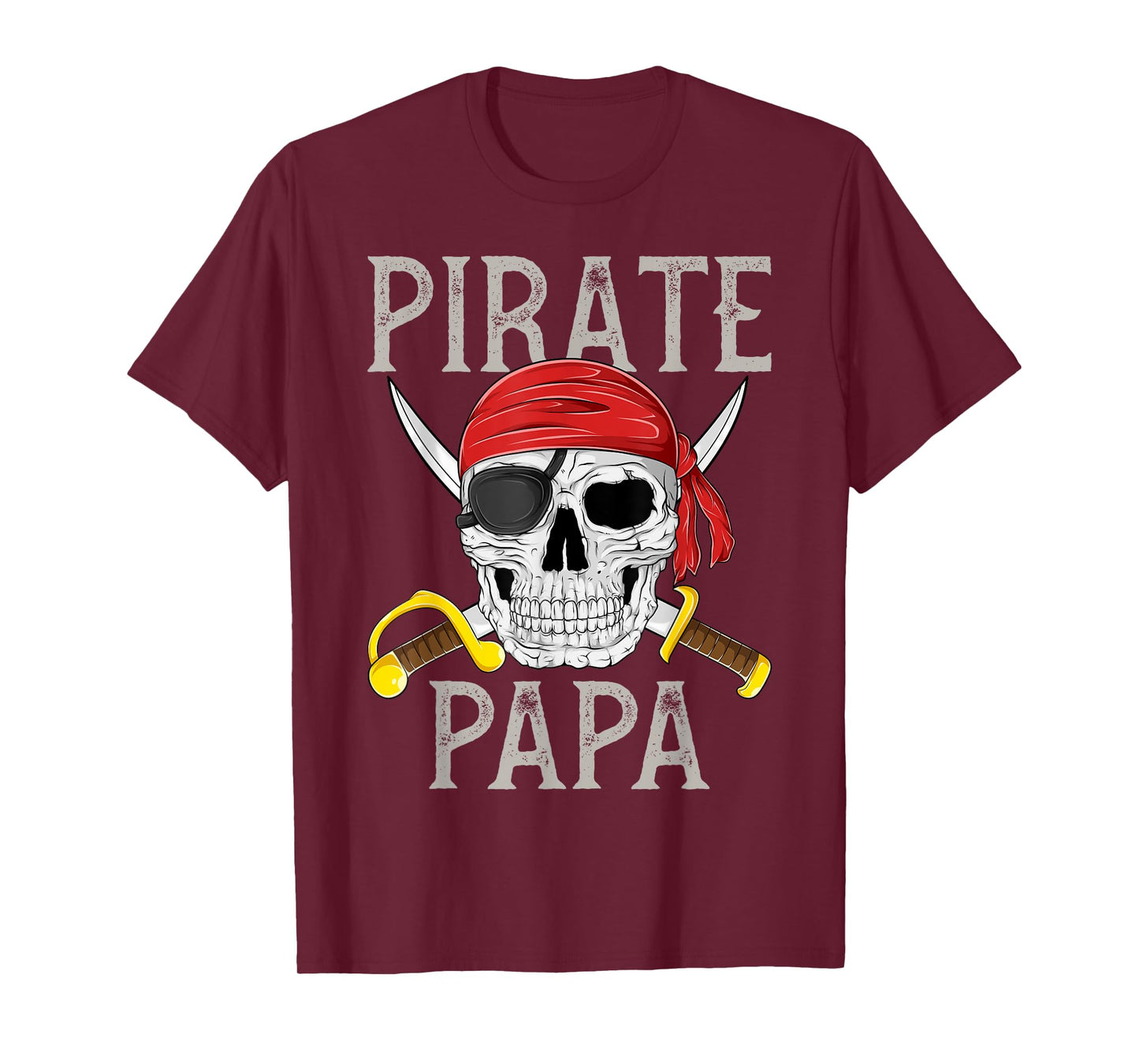 Pirate Papa Jolly Roger Flag Skull Family Pirates T-Shirt