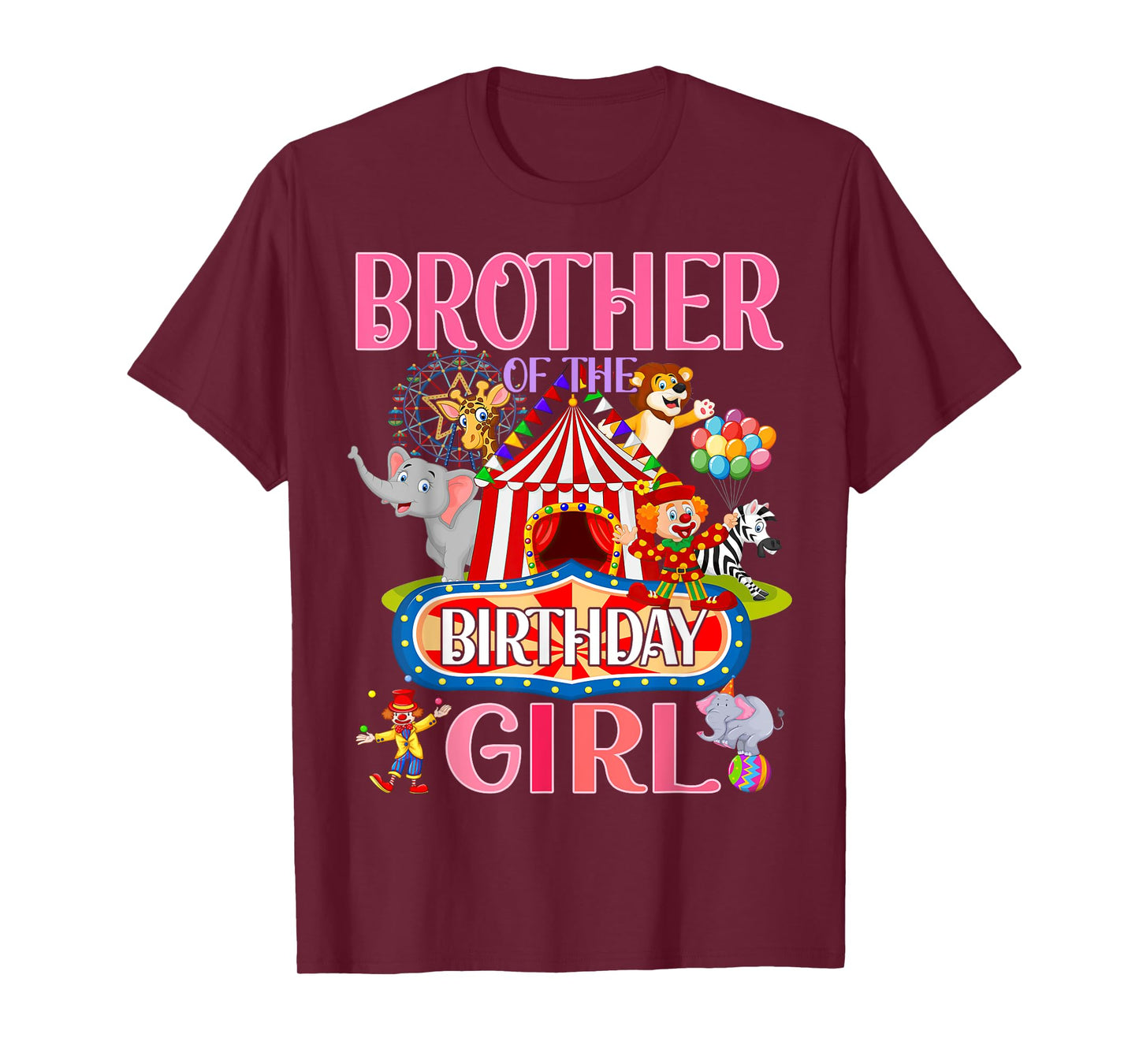 Brother Of The Birthday For Girl Circus Carnival Family Bday T-Shirt