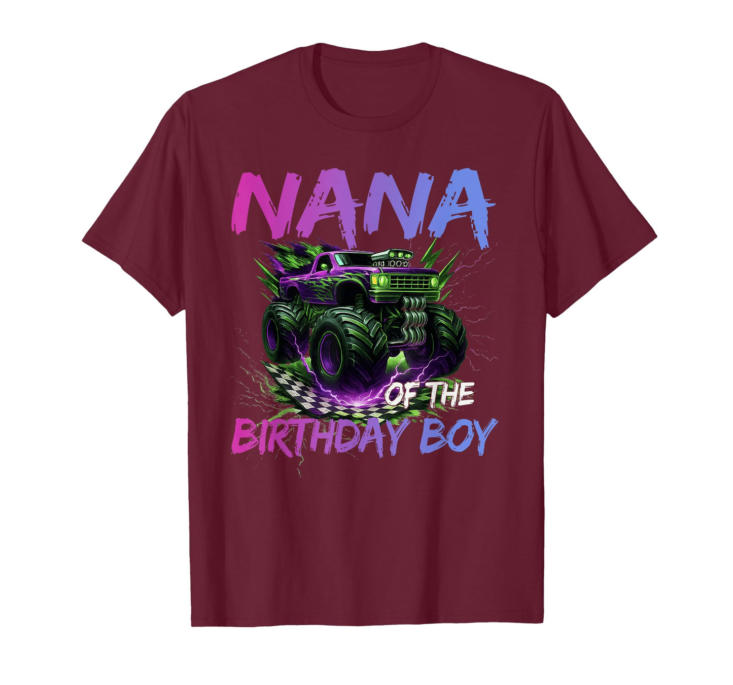Nana of The Birthday Boy Monster Truck Birthday T-Shirt