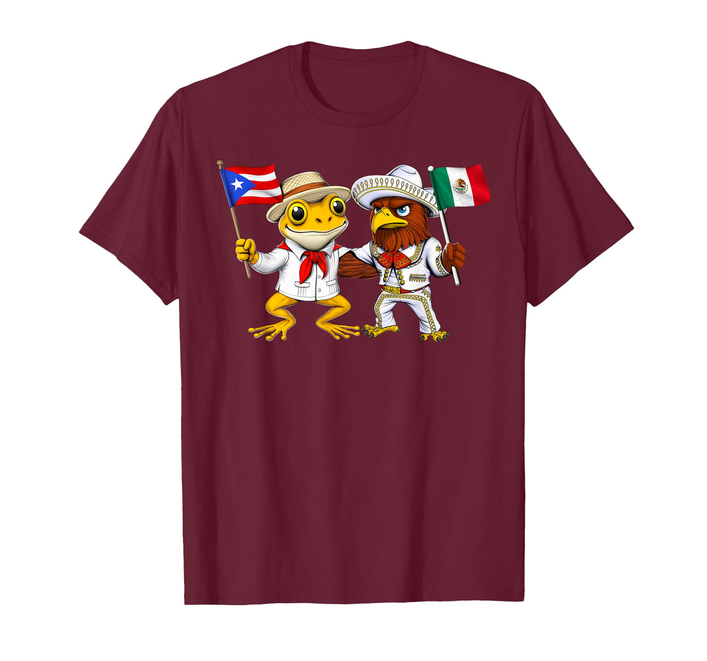 Puerto Rican Coqui Frog Mexican Eagle Mexico Flag Boricua T-Shirt