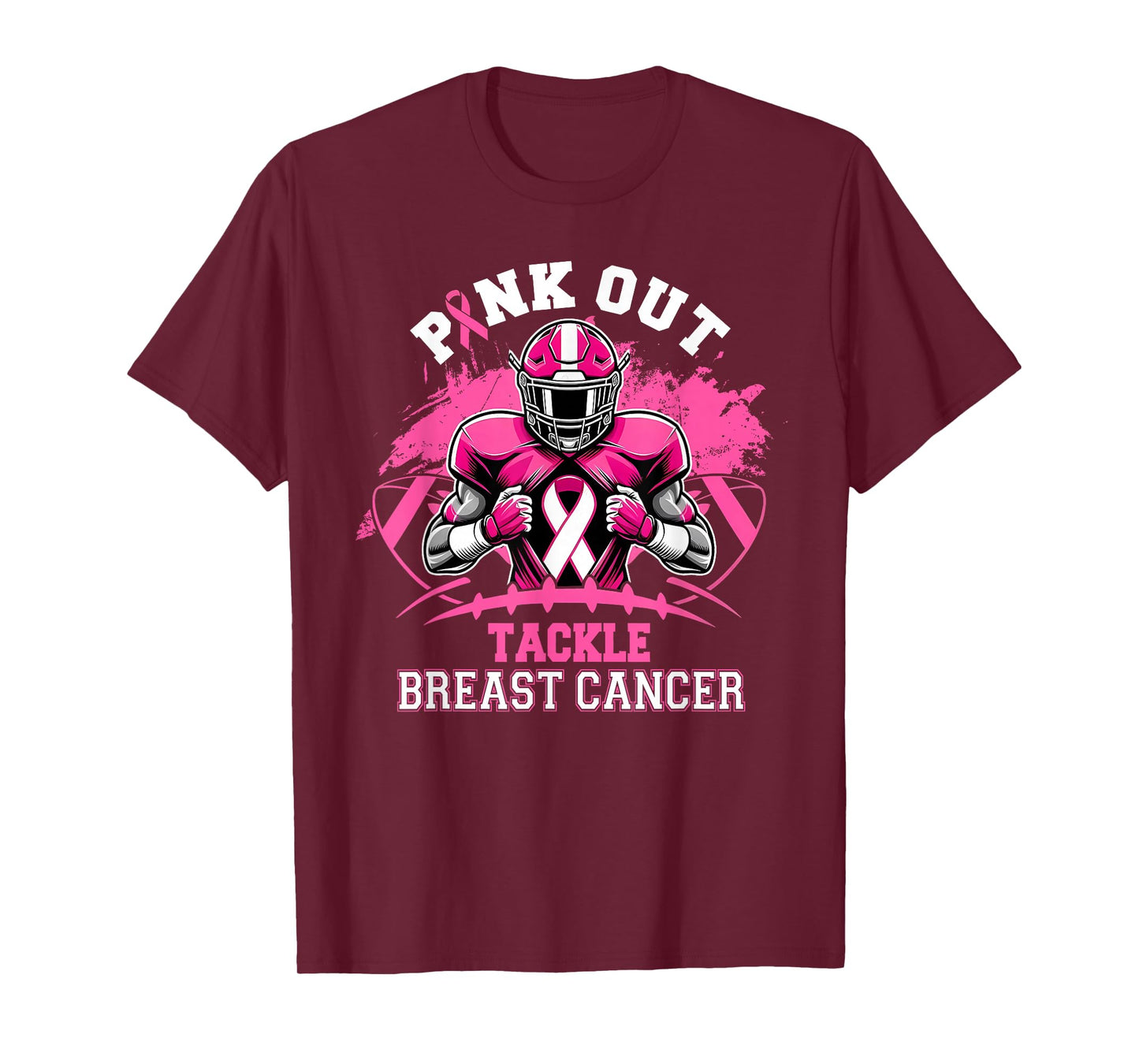 Tackle Breast Cancer Football Pink Out American Football Mom T-Shirt