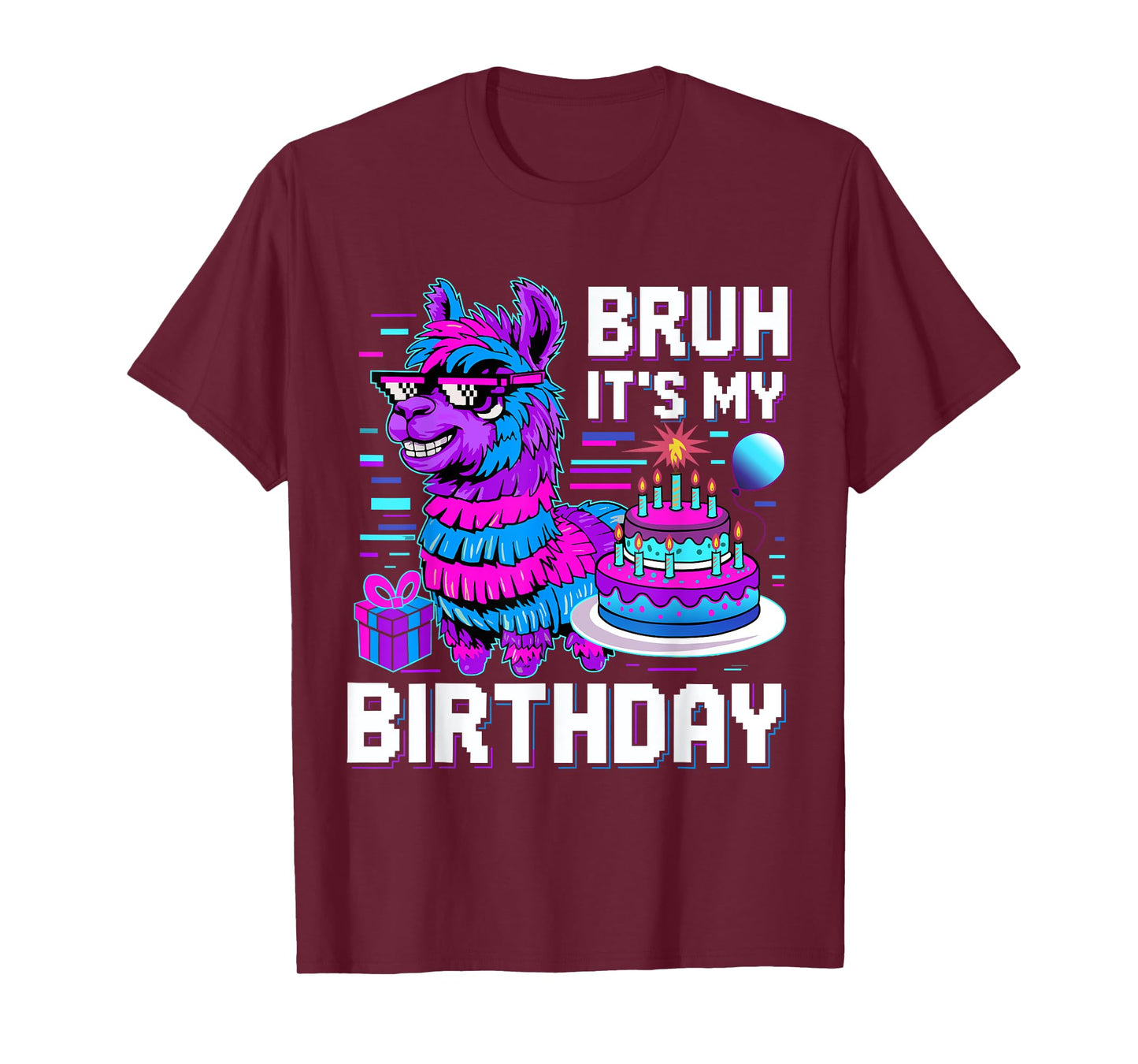 Bruh Its My Birthday Llama Pinata Boy Girl Family Party Bday T-Shirt