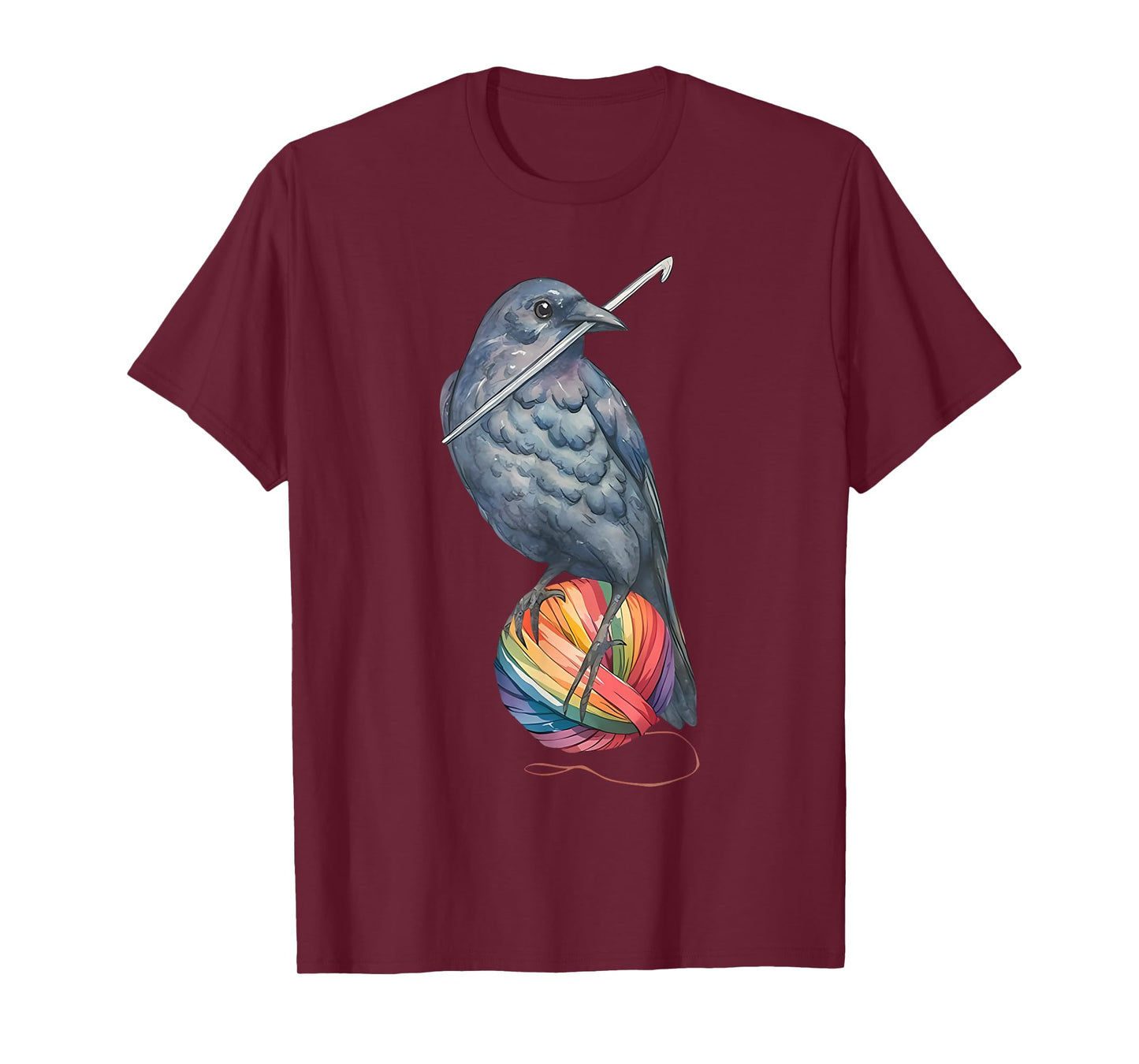 Crochet Crow Yam Crocheter Knitting Crocheting Lovers T-Shirt
