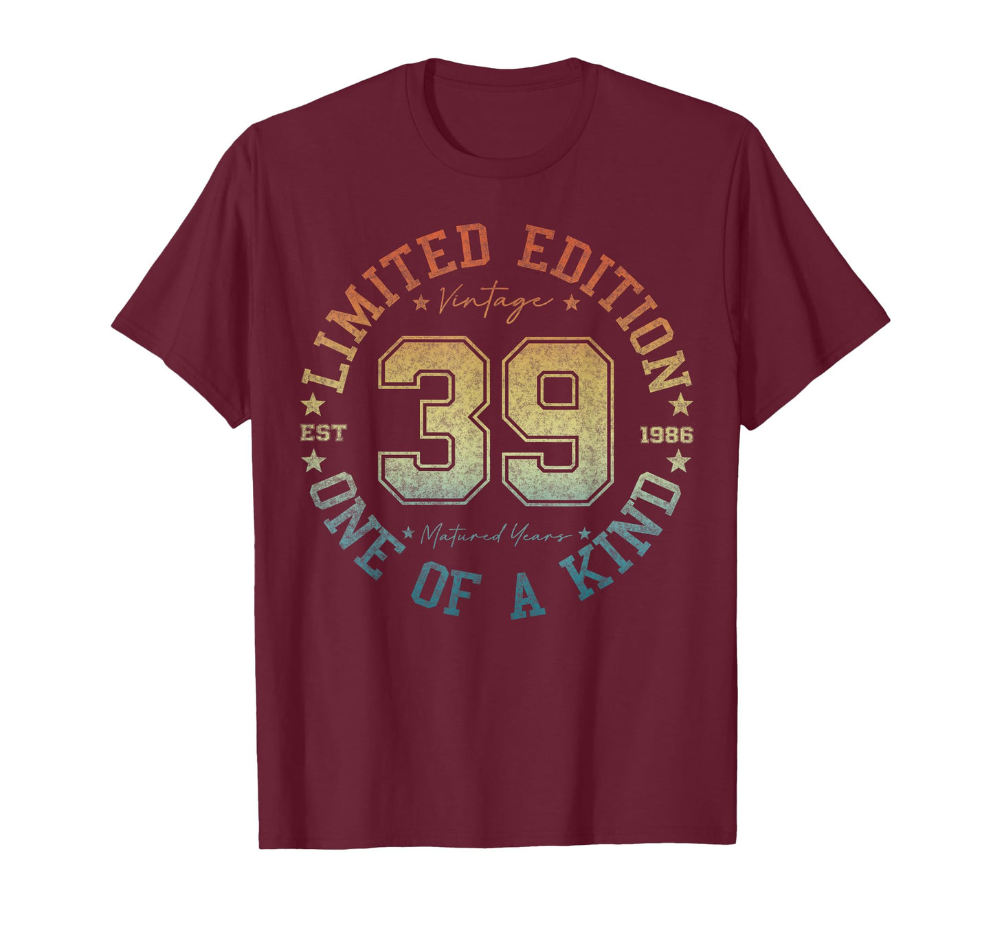 39 Year Old Gifts Vintage 1986 Limited Edition 39th Birthday T-Shirt