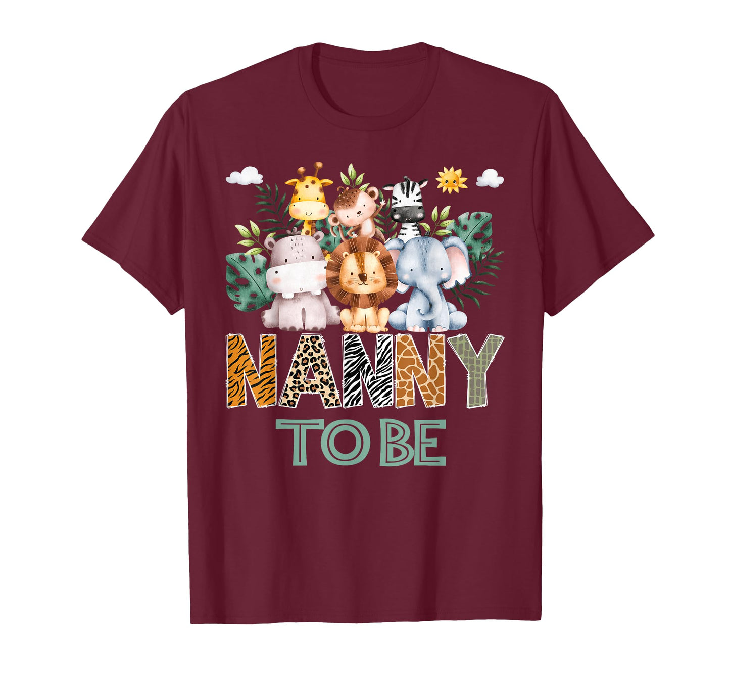 Soon To Be Nanny Jungle Animal Safari Gender Reveal T-Shirt