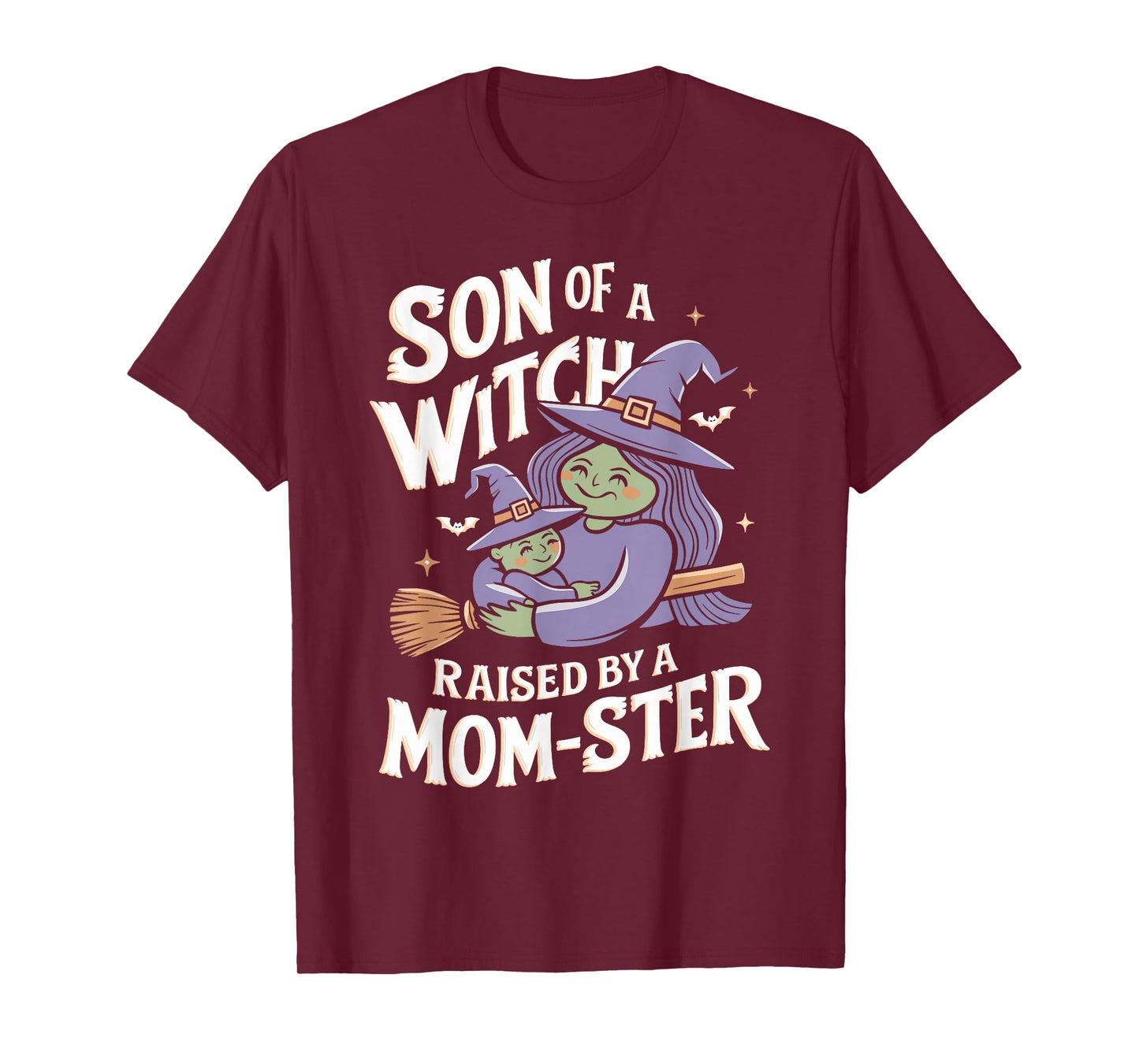 Son of a Witch Raised by a Mom ster Mom and Son Halloween T-Shirt