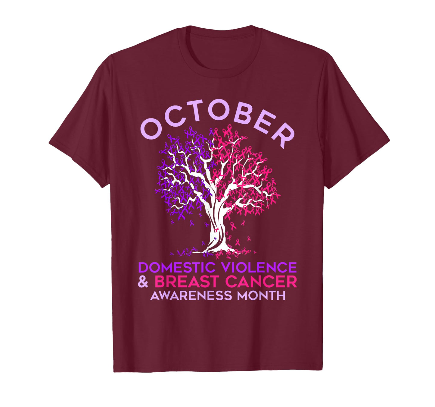 October Domestic Violence & Breast Cancer Awareness Month T-Shirt
