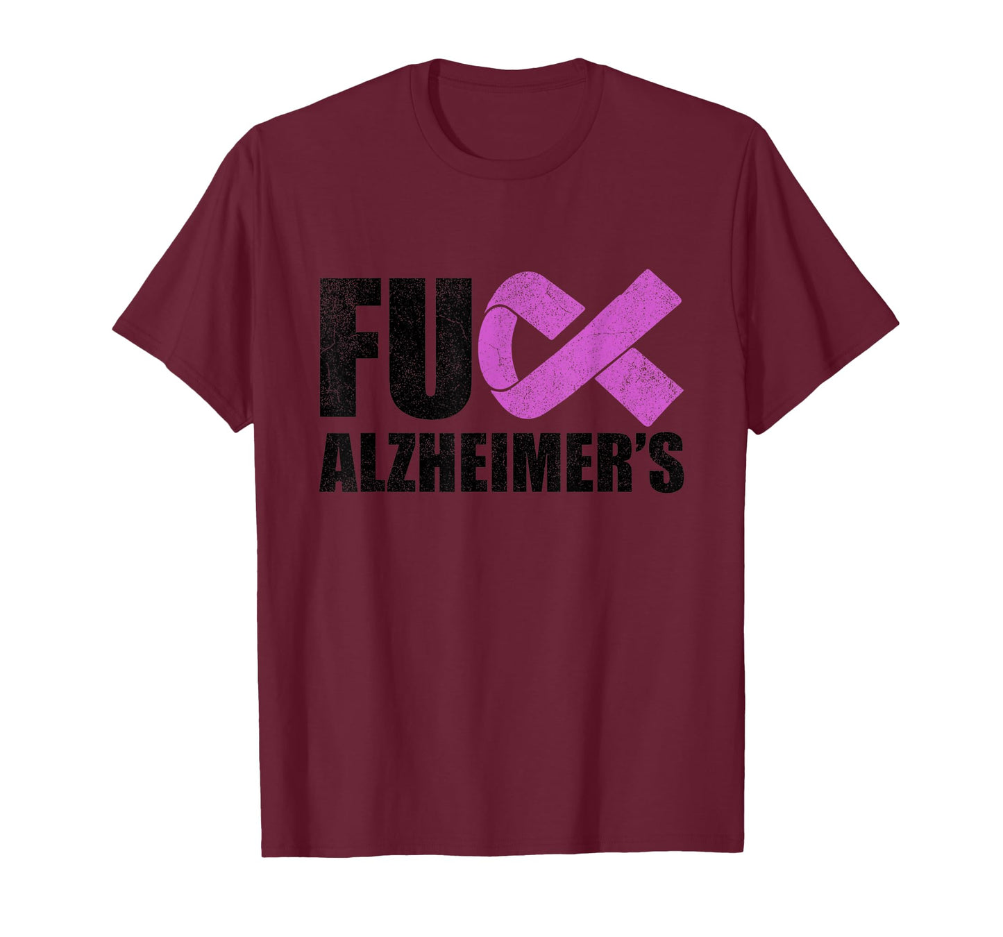 Vintage Ribbon Fuck Alzheimer’s Dementia Alzheimers Purple T-Shirt
