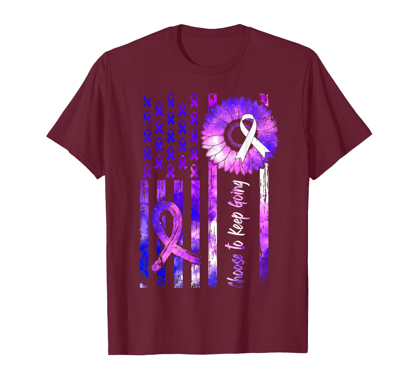 Choose to Keep Going Suicide Prevention Awareness USA Flag T-Shirt