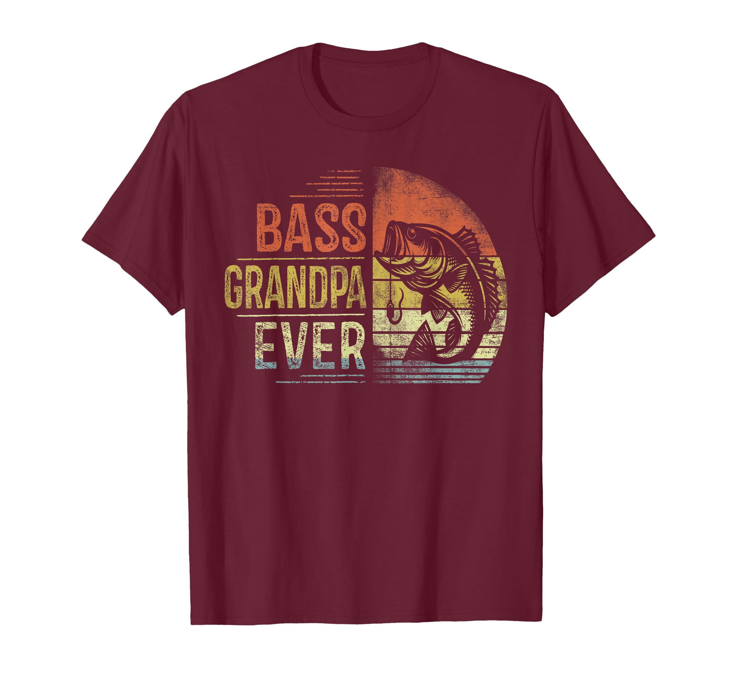 Bass Grandpa Ever Fishing Gifts Grandpa Birthday Vintage T-Shirt