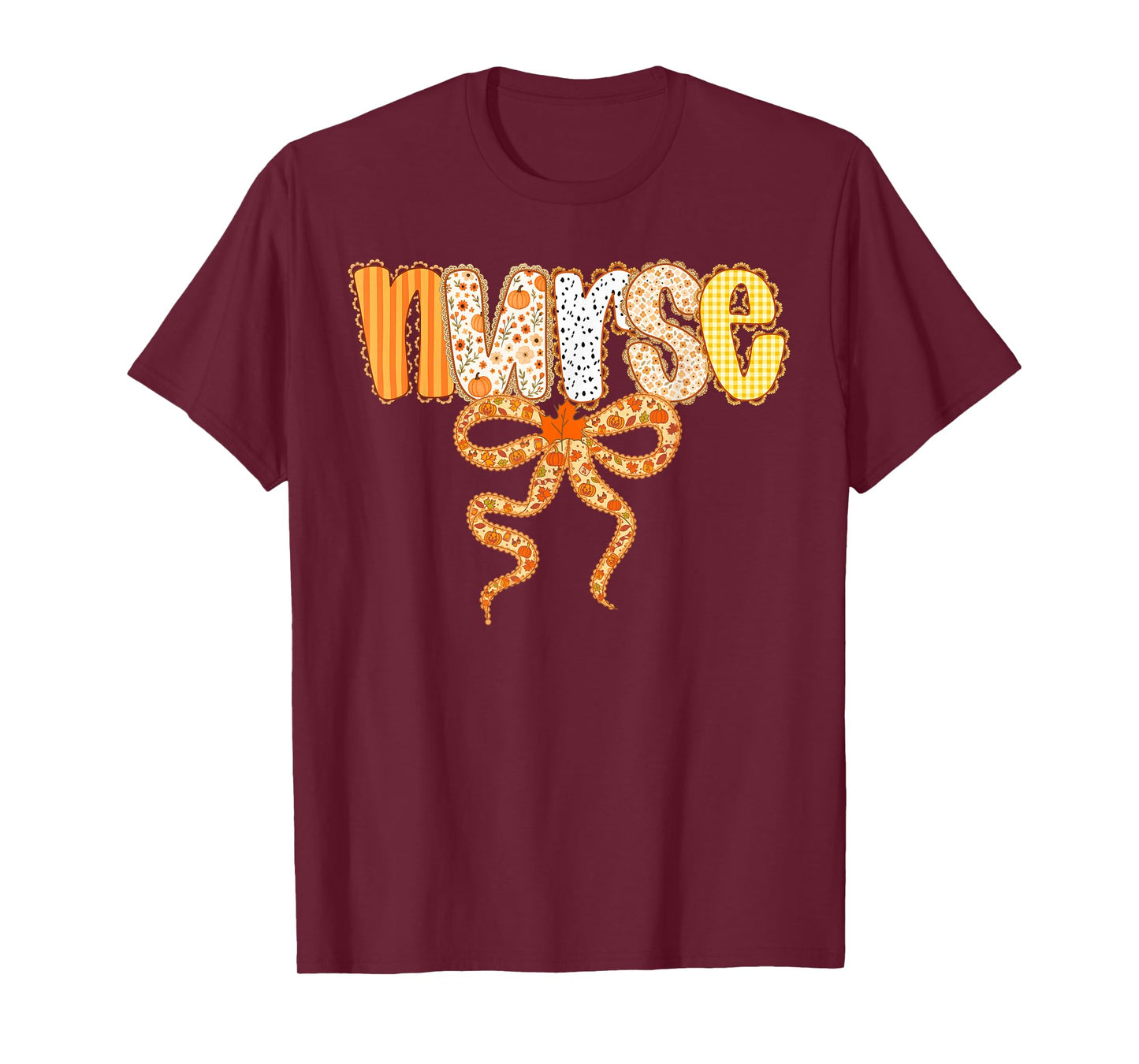 Thankful Nurse Fall Stethoscope Thanksgiving Nurse Women T-Shirt