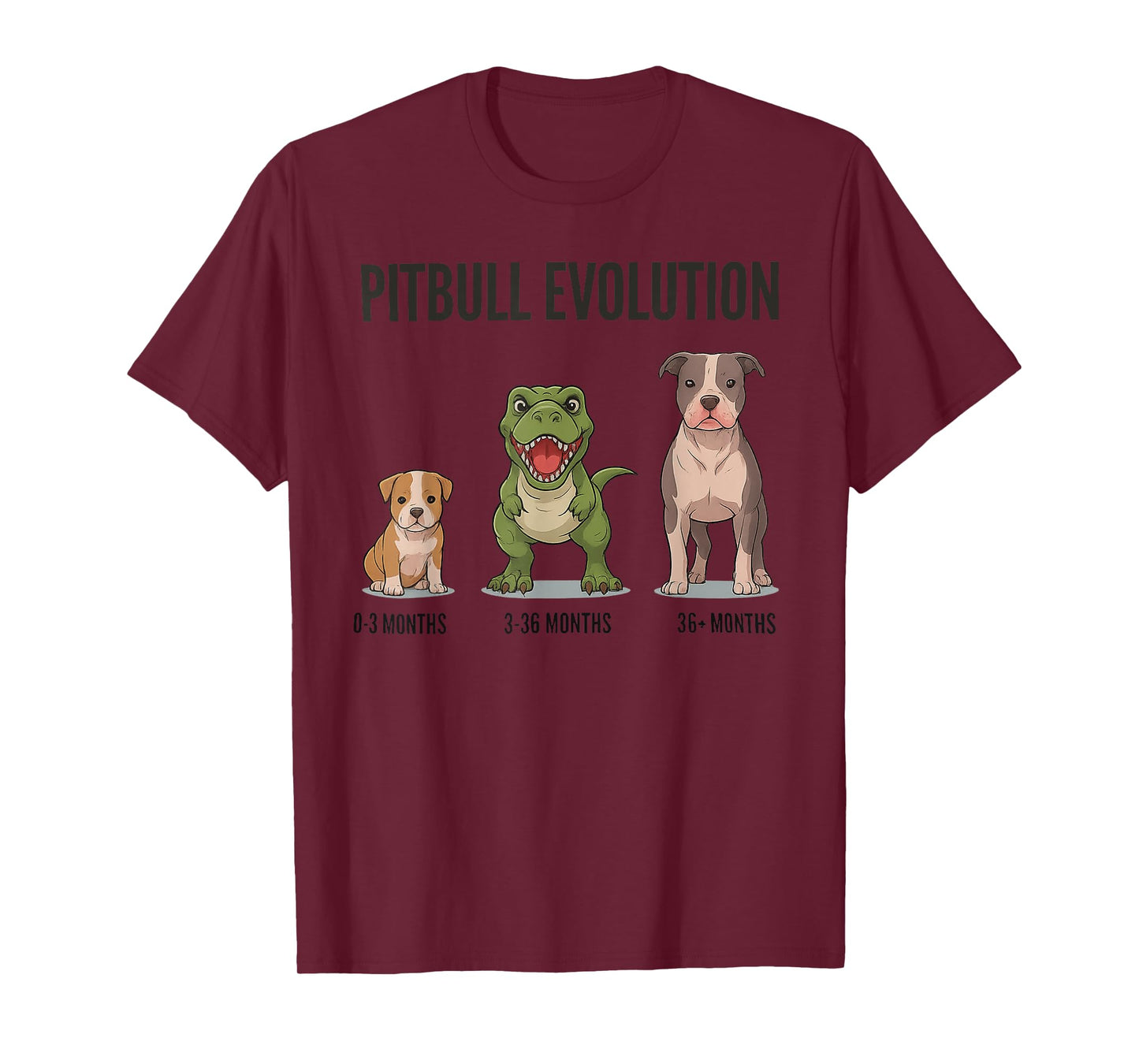 Pitbull Evolution Funny Dog Lover Meme T-Rex Graphic T-Shirt