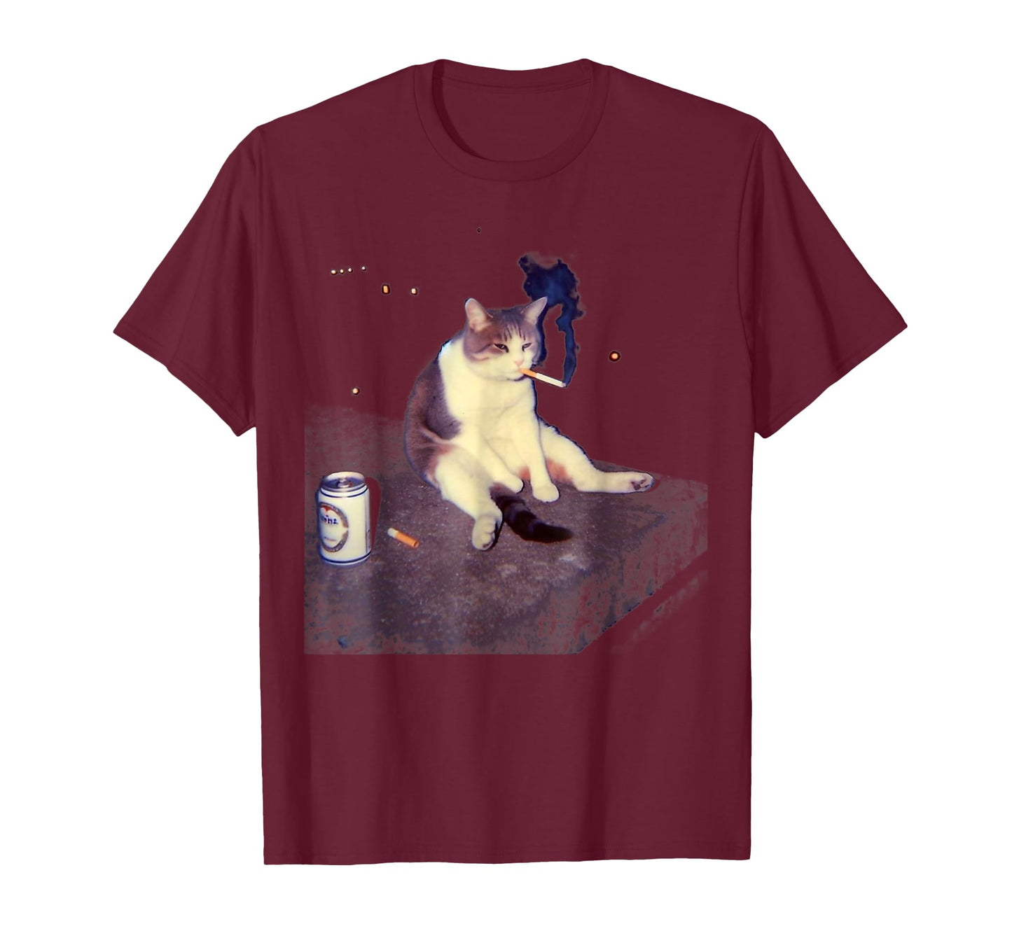 Cigarette Kitten Funny Smoking Cat Meme Stupid Brainrot T-Shirt