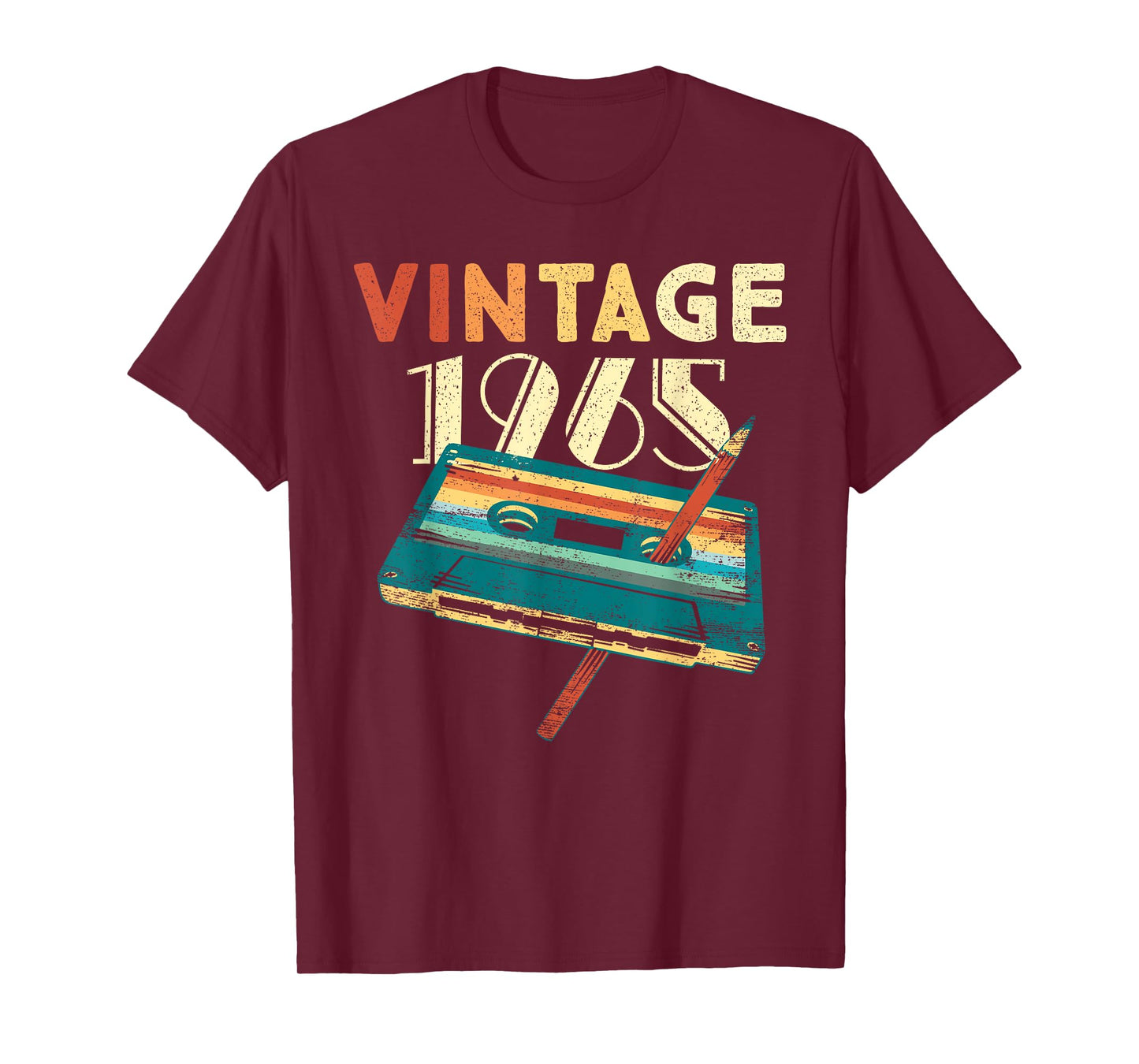 60 Years Old Gifts Vintage 1965 Music Cassette 60th Birthday T-Shirt