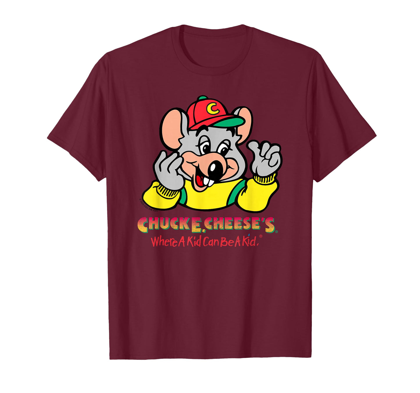 Chuck E. Cheese's Where A Kid Can Be A Kid Retro Chest Logo T-Shirt