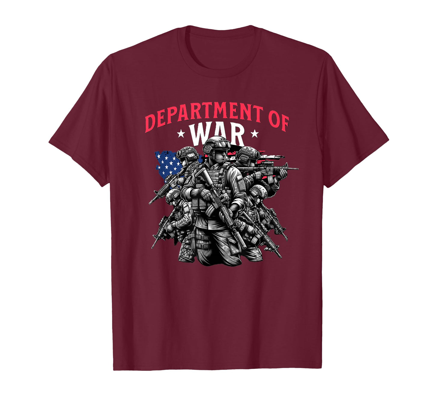 Department of War USA American Flag and Soldiers Defense T-Shirt