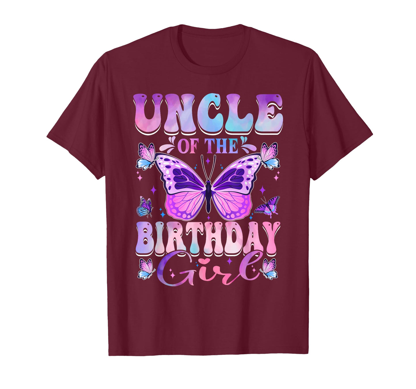 Uncle Of The Birthday Girl Butterfly Party Matching Family T-Shirt