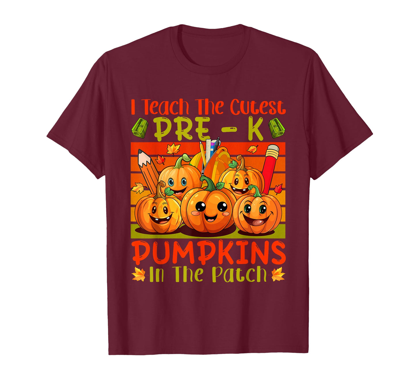 Vintage I Teach The Cutest Pre-K Pumpkins In The Patch T-Shirt