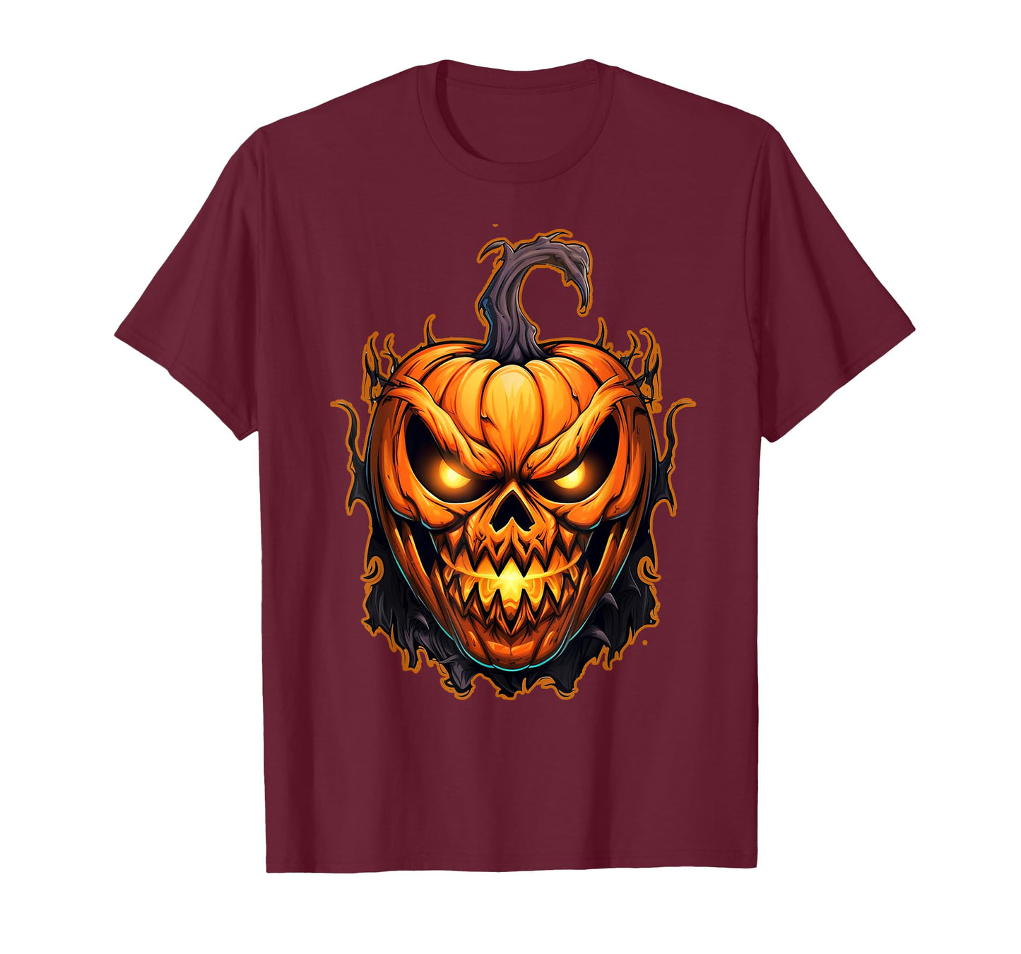 Funny Fall Autumn Halloween Scary Pumpkin lazy Costume T-Shirt