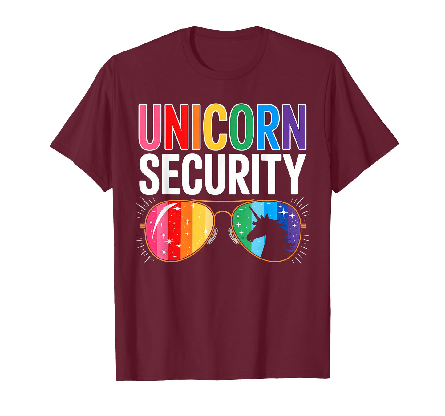 Unicorn Security Birthday Family Halloween Costume Mom Dad T-Shirt