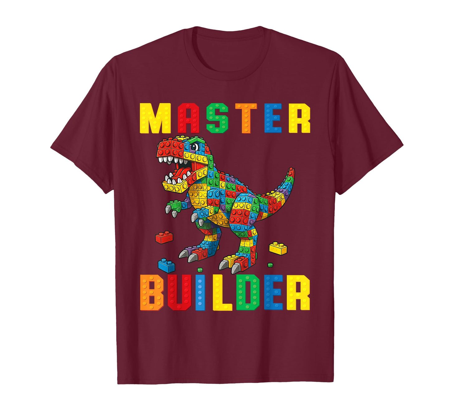 Funny Family Master Builder Building Bricks Blocks Kids Boys T-Shirt