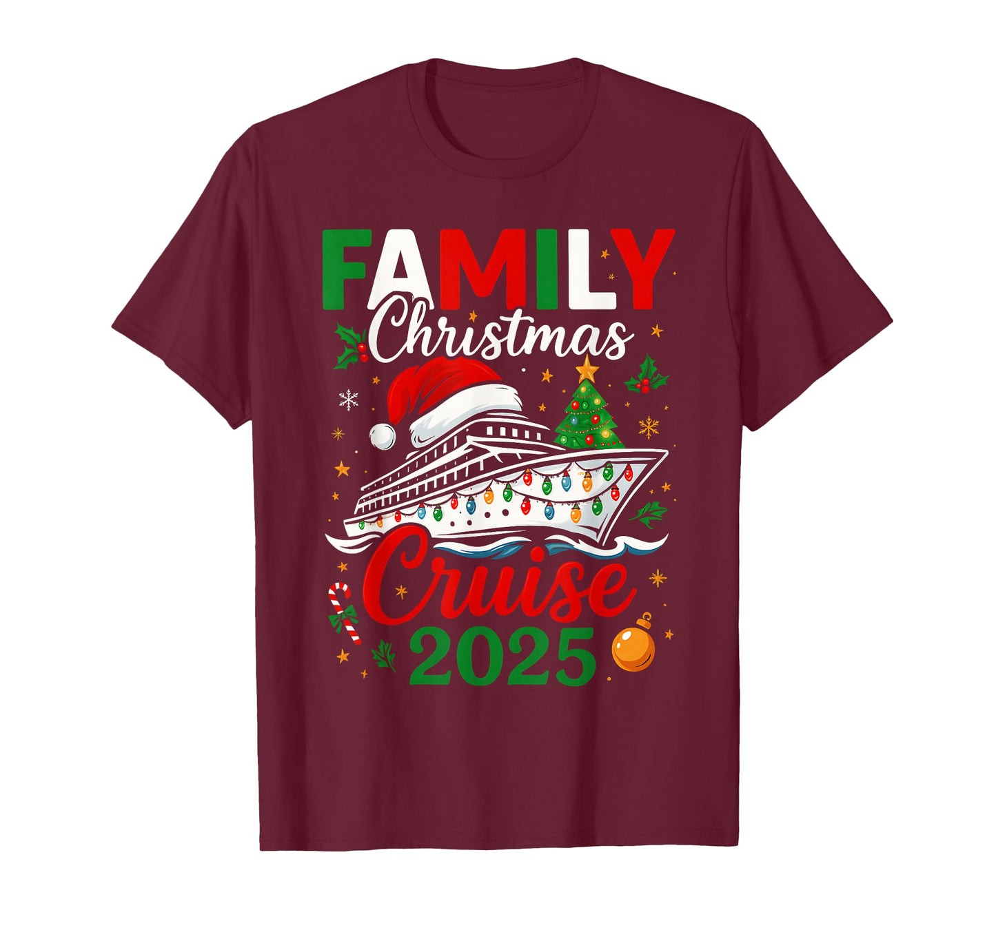 Family Christmas Cruise 2025 Matching Group Cruise Holiday T-Shirt