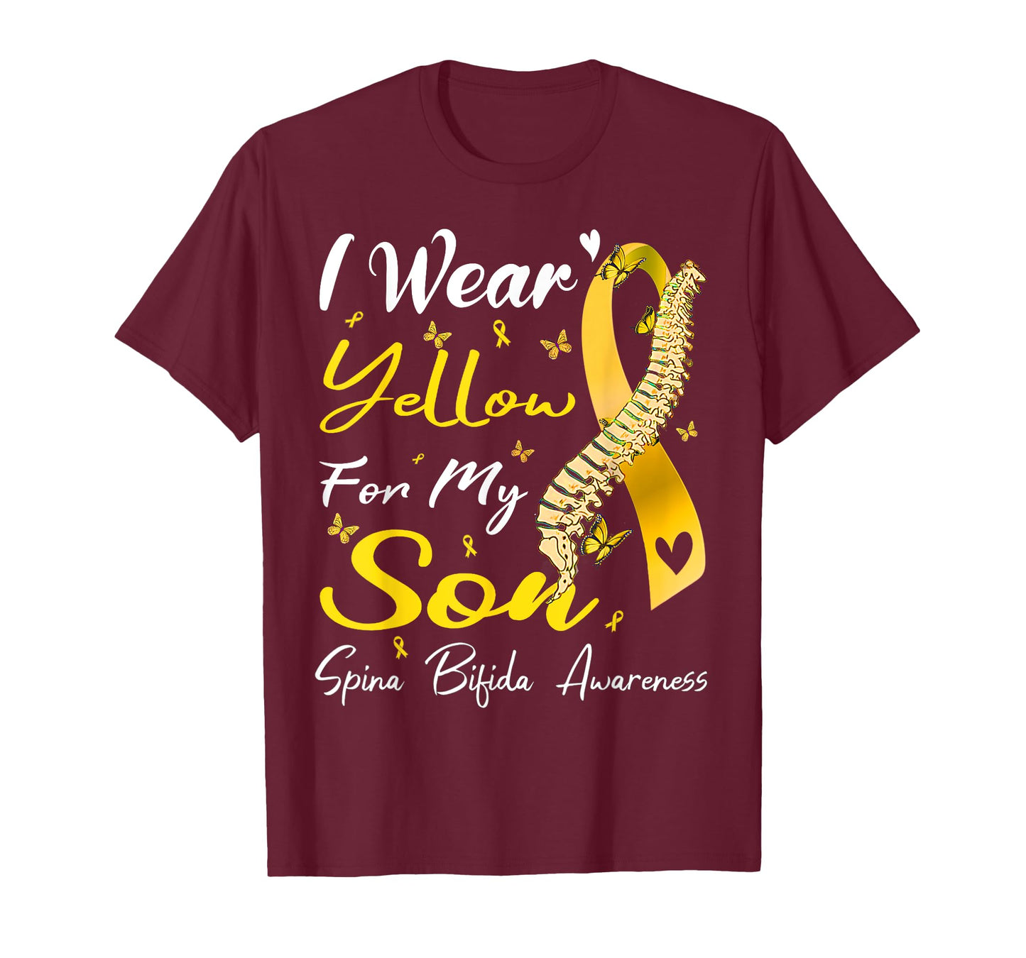 I Wear Yellow For My Son Spina Bifida Awareness T-Shirt
