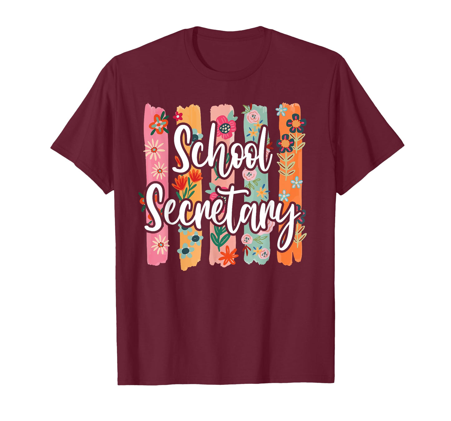 Women Floral School Secretary Shirt Back to School Gift T-Shirt