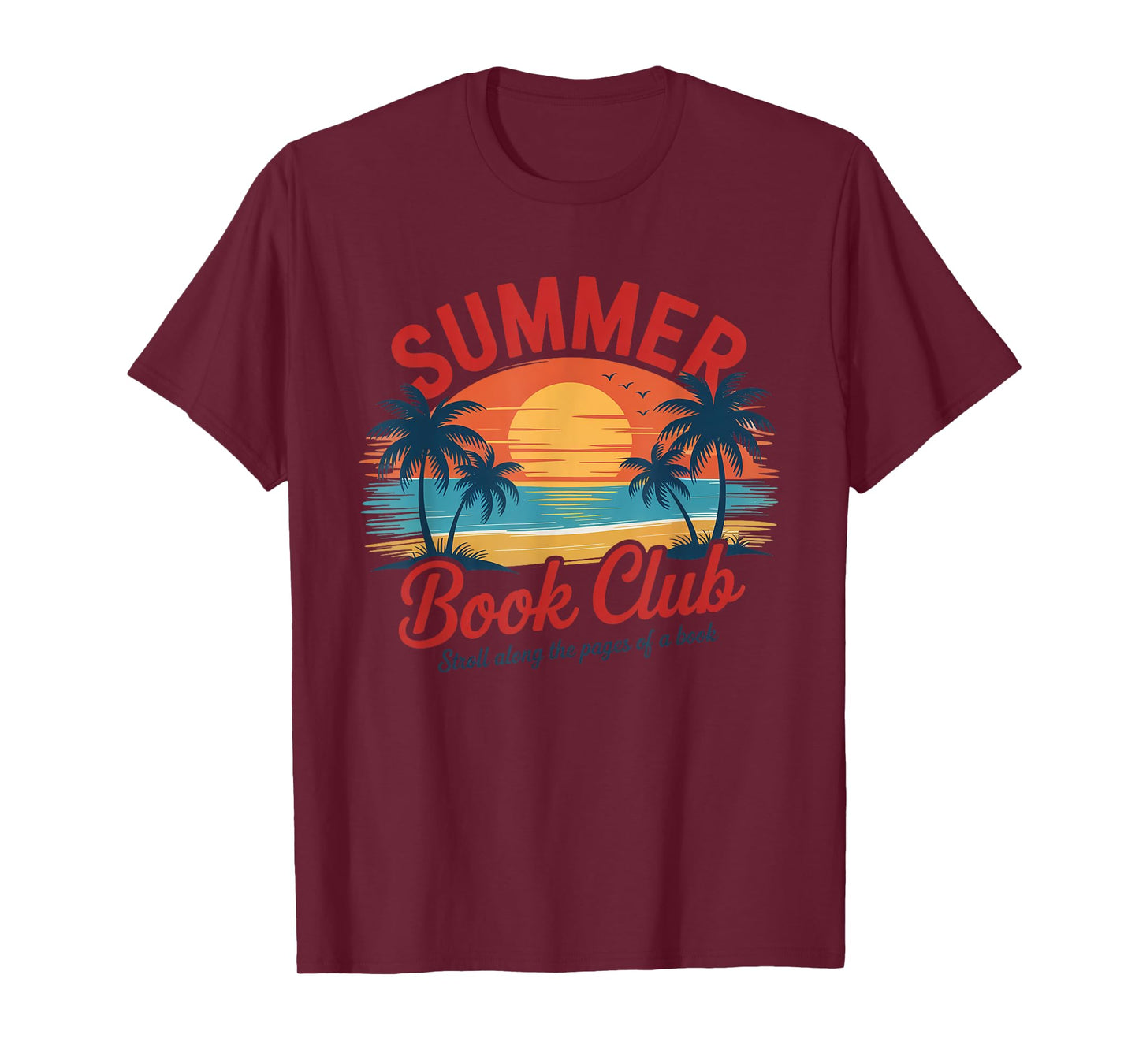 Summer Retro Book Club Funny Beach Vacation T-Shirt