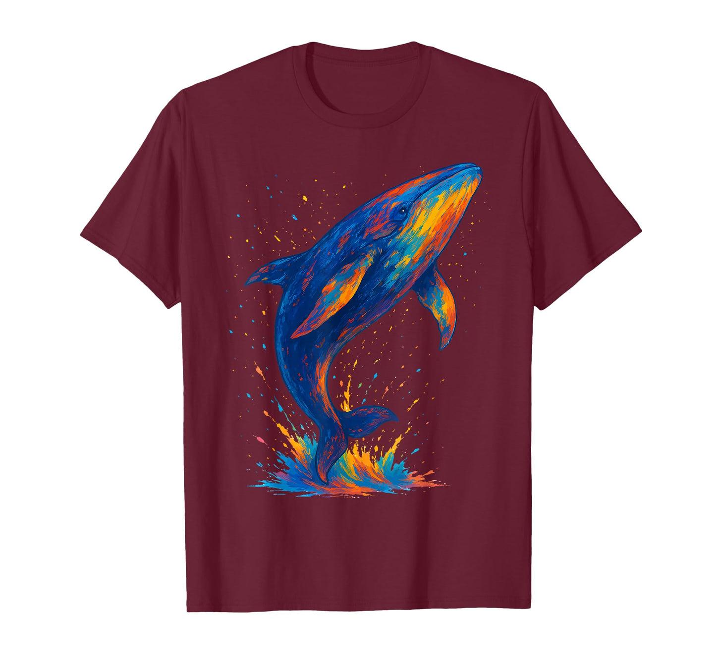 Colorful Whale Splash Ink Art Ocean Animal Whale lovers T-Shirt