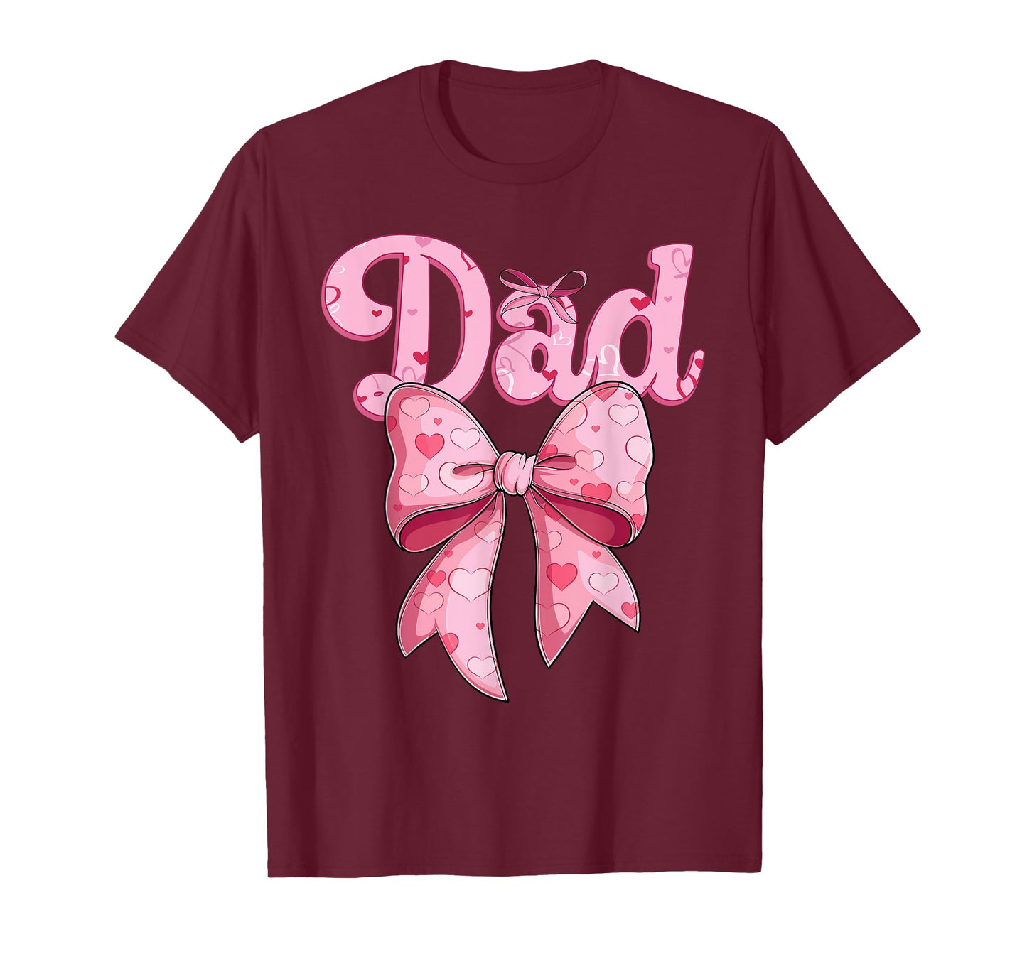coquette bow family matching Groovy pink Dad T-Shirt
