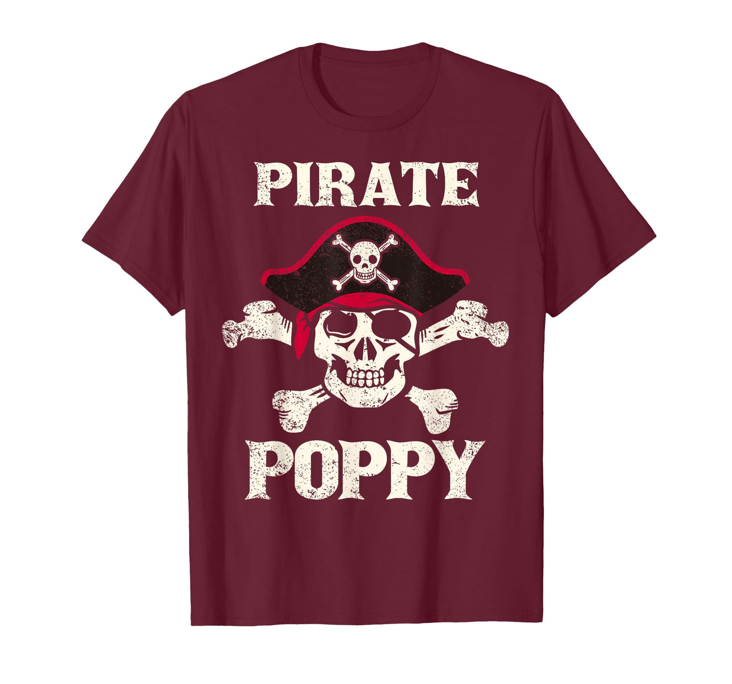 Pirate Poppy Skeleton Captain Funny Skull Pirate Poppy T-Shirt