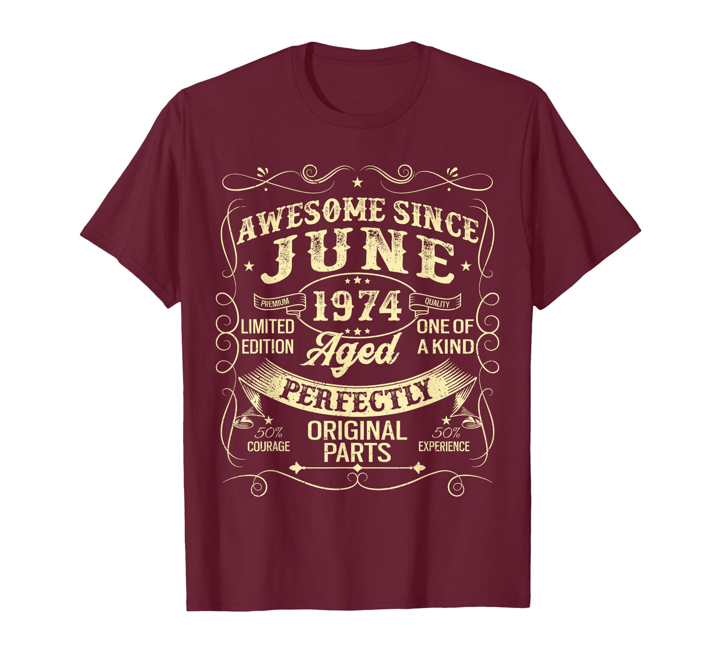 Awesome Since June 1974 Year Of Birth Birthday 1974 Vintage T-Shirt