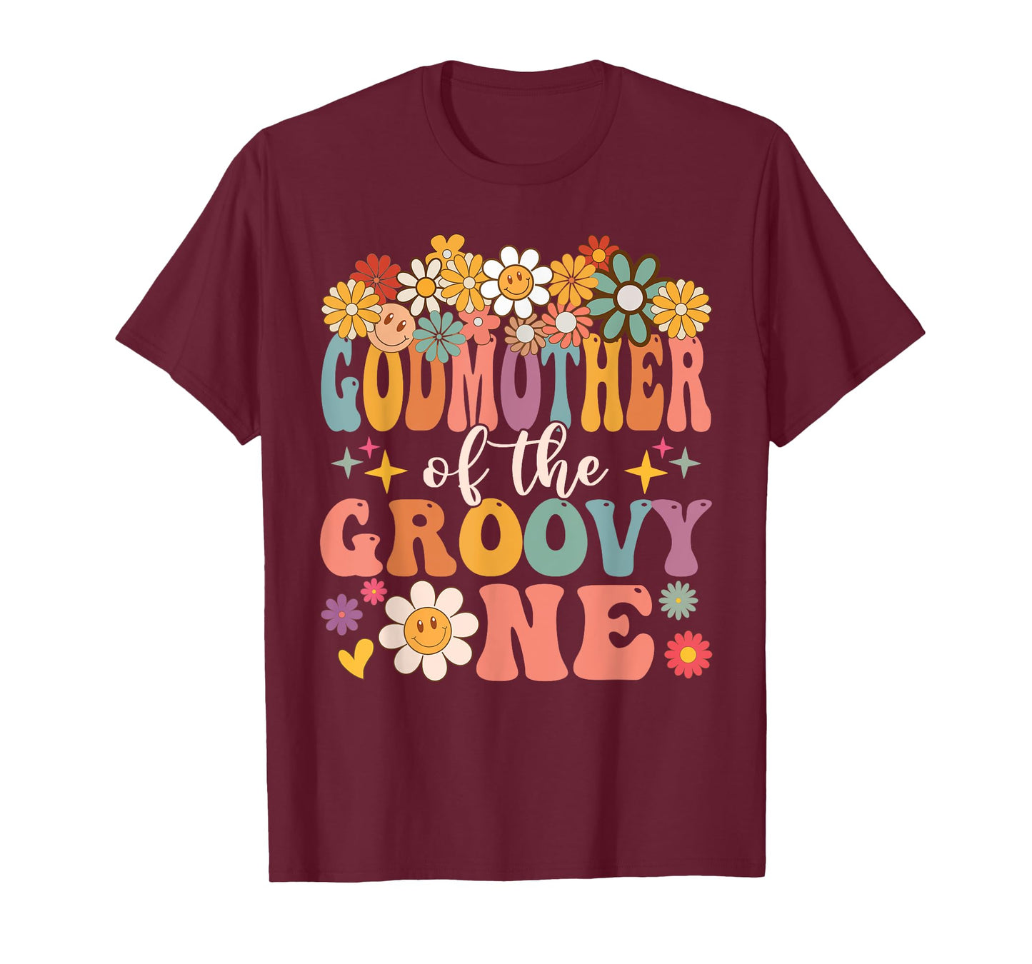 Retro Godmother of Groovy One Matching Family 1st Birthday T-Shirt