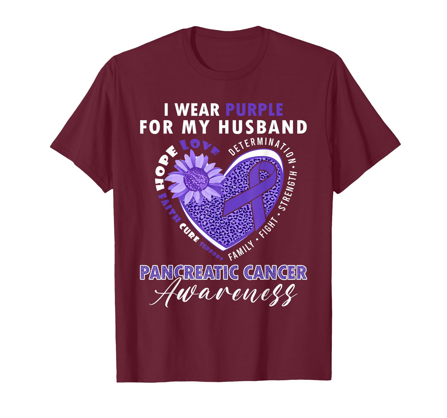 I Wear Purple For My Husband Pancreatic Cancer Awareness T-Shirt