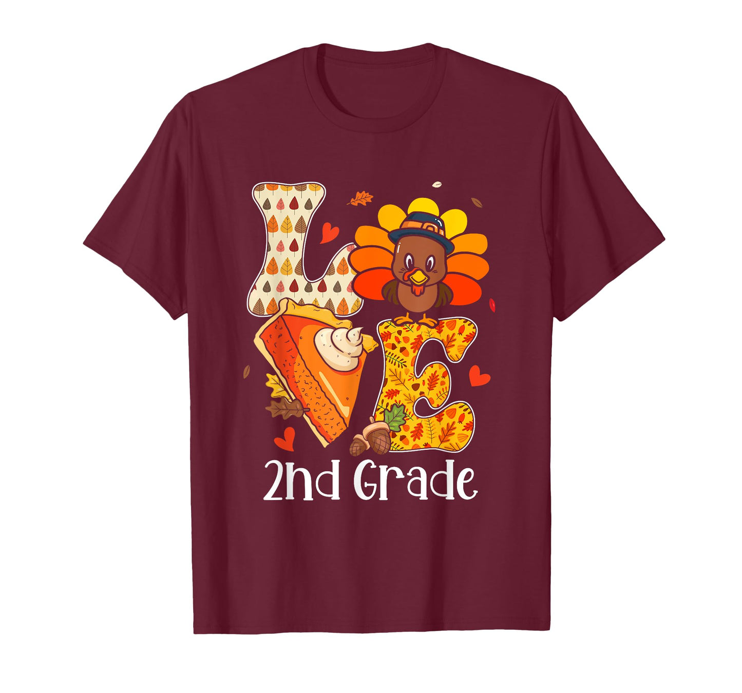 Teacher Turkey Thanksgiving Day Love 2nd Grade Teacher Life Men Women T-Shirt