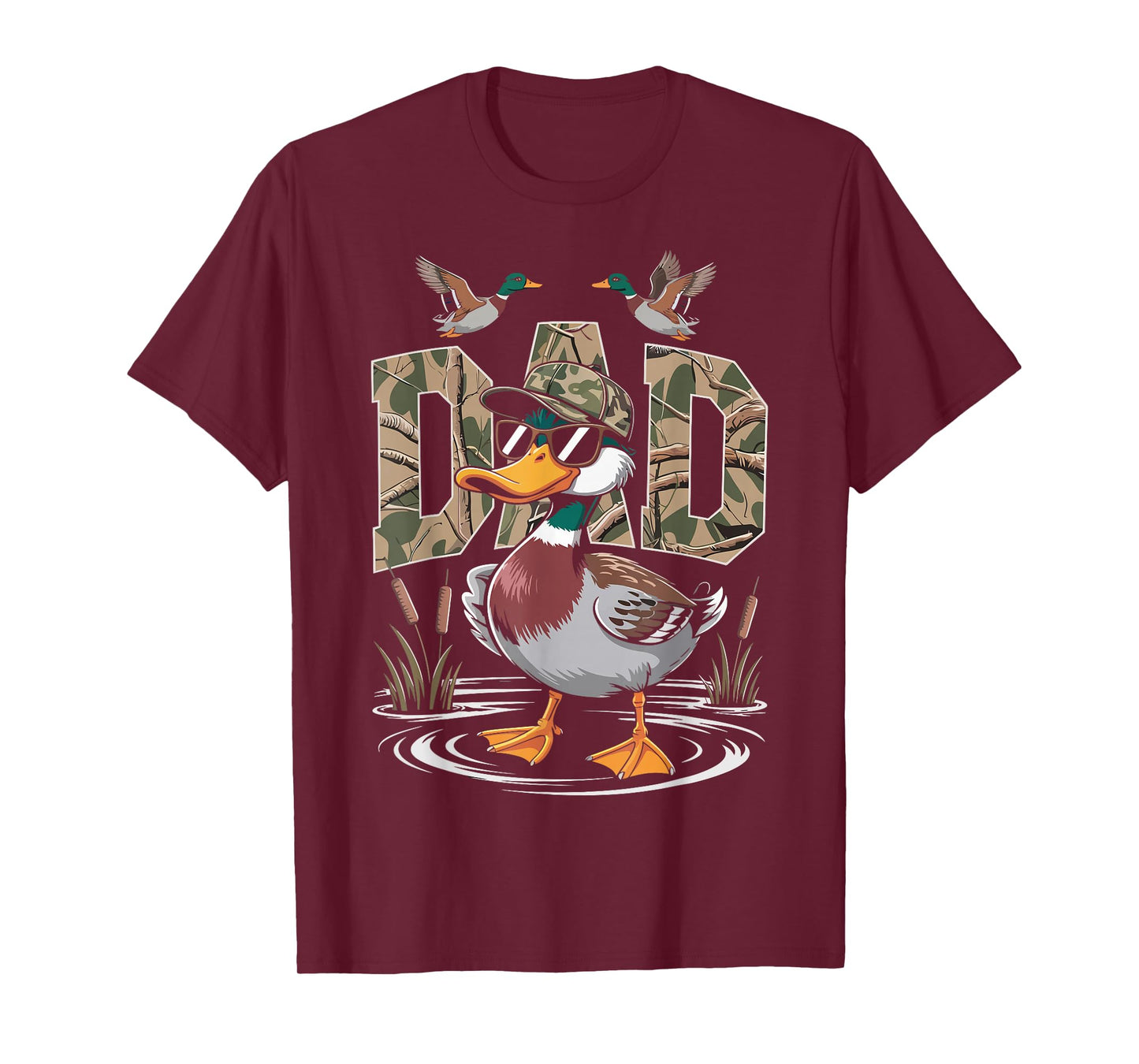 Dad Duck Hunting Mallard Camouflage Duck Hunter Father's Day T-Shirt