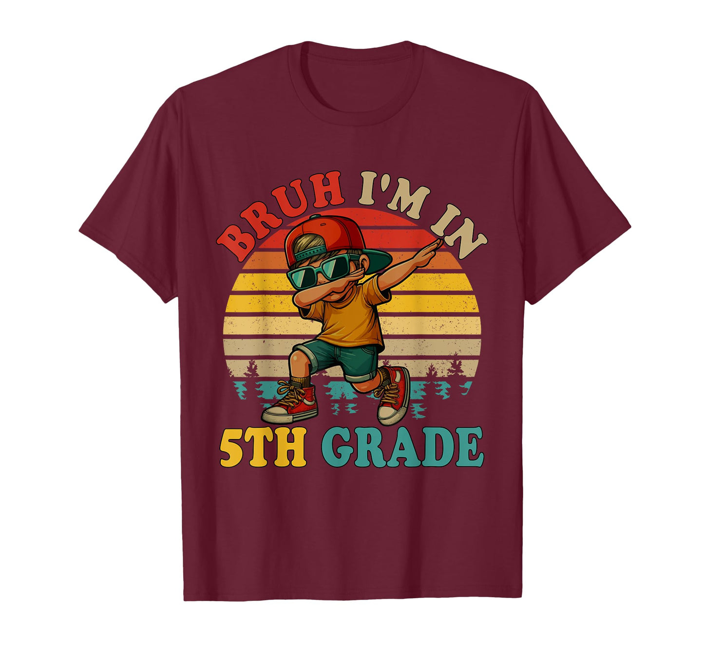 Vintage Retro Proud In 5th Grade Dabing Kid Boy Students T-Shirt