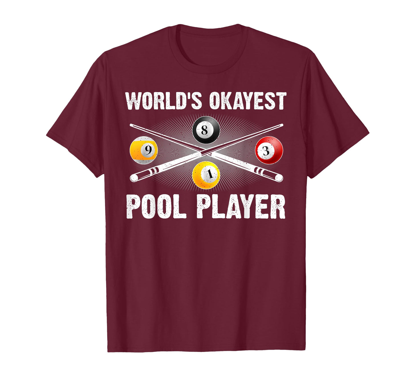 Cool Pool Player Art for Men Women Pool Game Billiard Lover T-Shirt