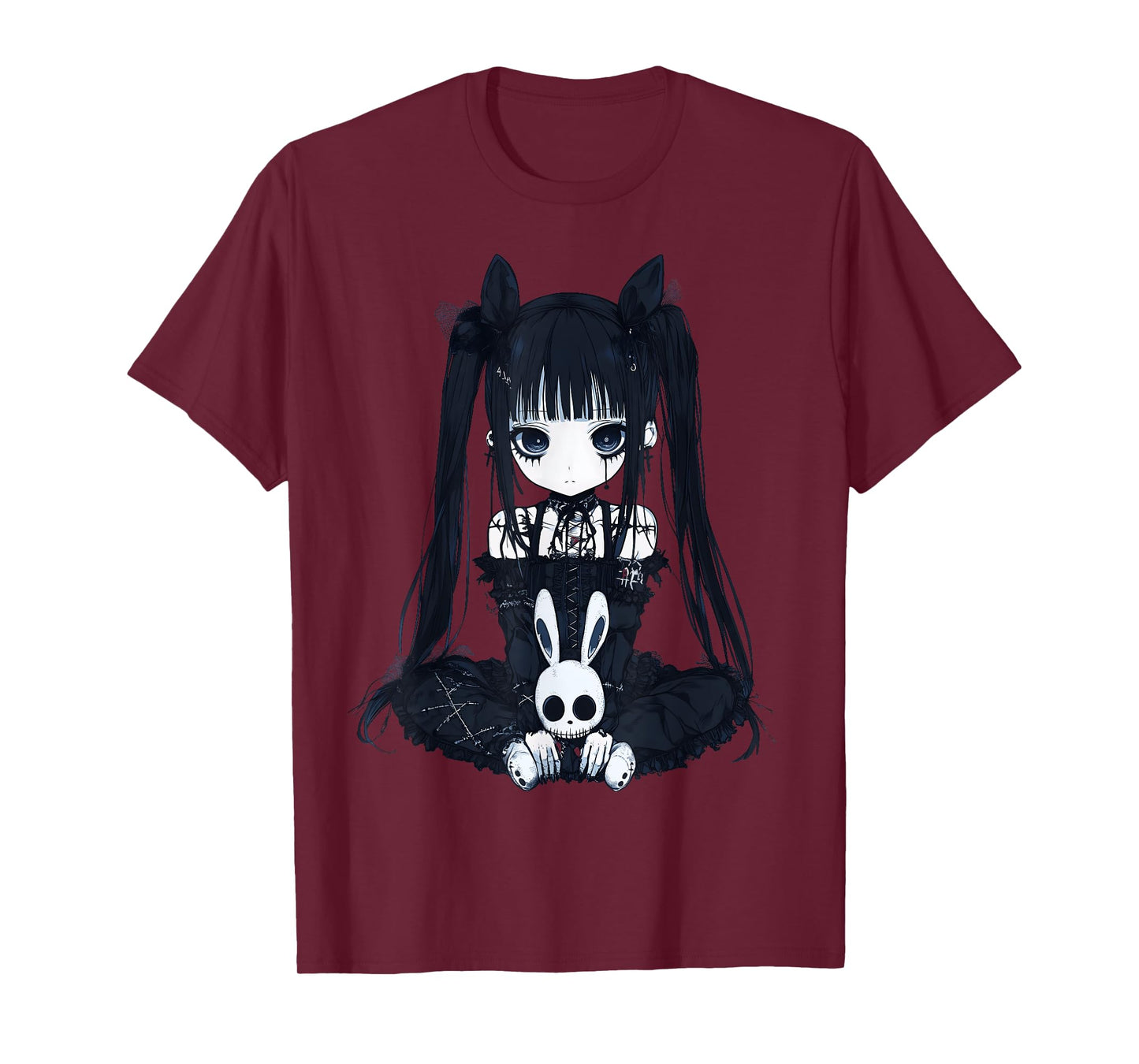Anime Girl Goth Bunny Grunge Gothic Cute E-Girl Outfit T-Shirt