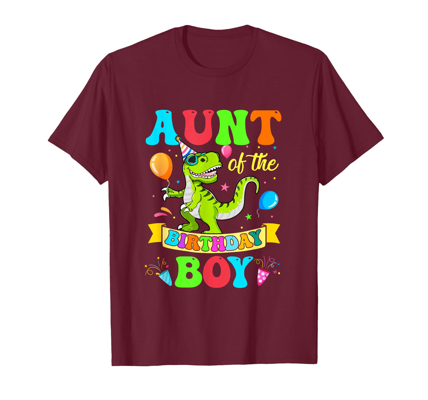 Love Family Matching Aunt Of The Birthday Boy T-Rex Dinosaur Birthday Party T-Shirt