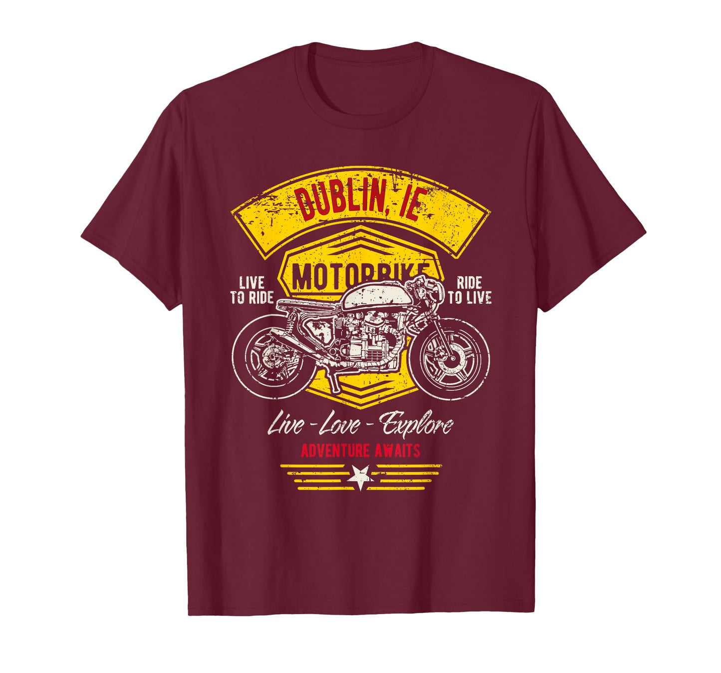 Dublin Ireland Retro Motorcycle Design T-Shirt