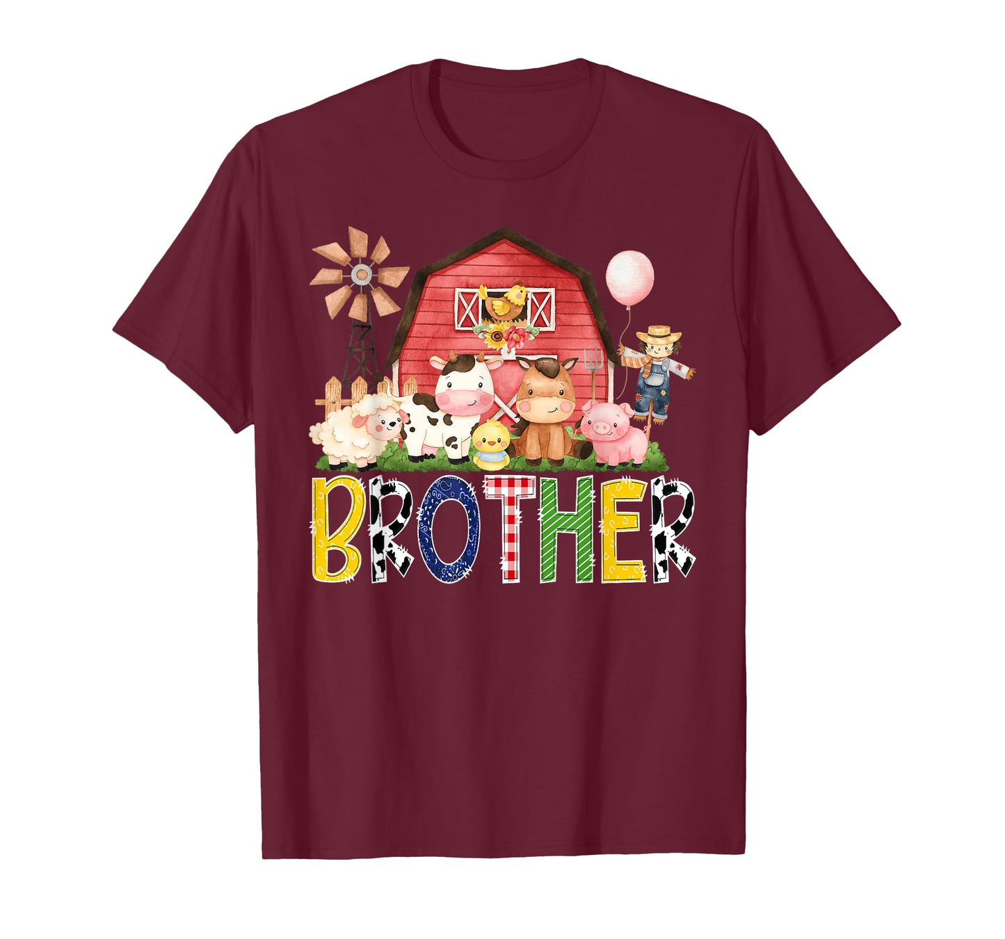 Brother Of The Birthday Boy/Girl/Kids Red Farm Cow T-Shirt