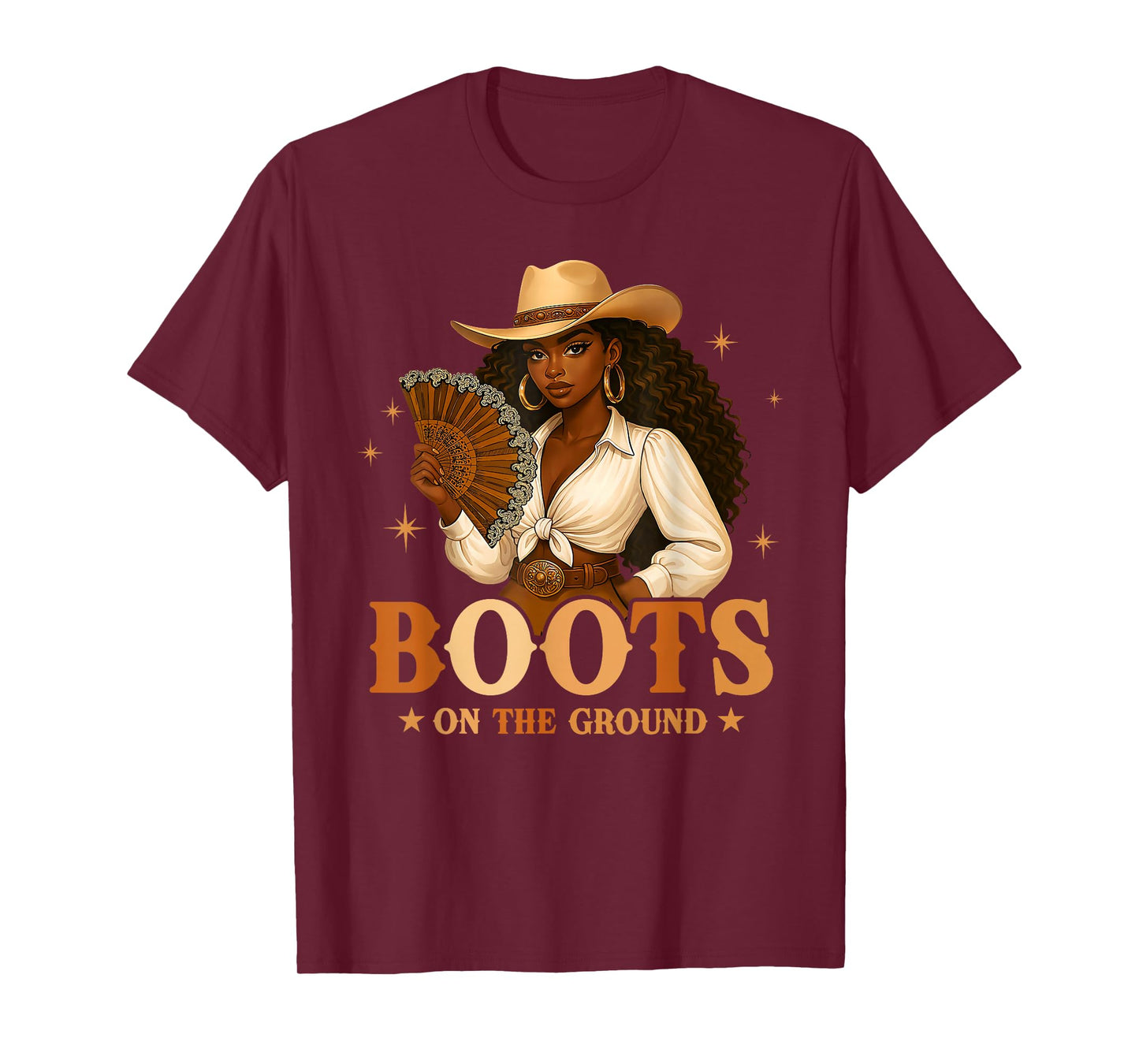 Boots On The Ground Juneteenth Black Cowgirl Black Women T-Shirt