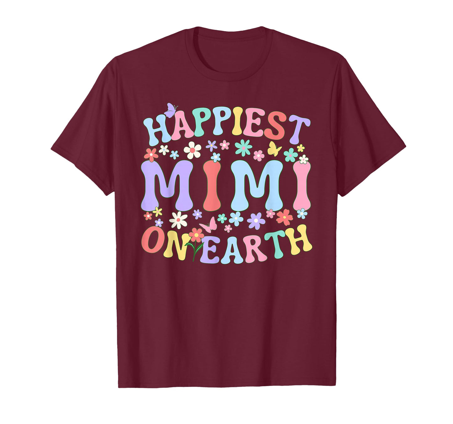 Happiest Mimi On Earth Family Trip Squad Groovy Grandma T-Shirt